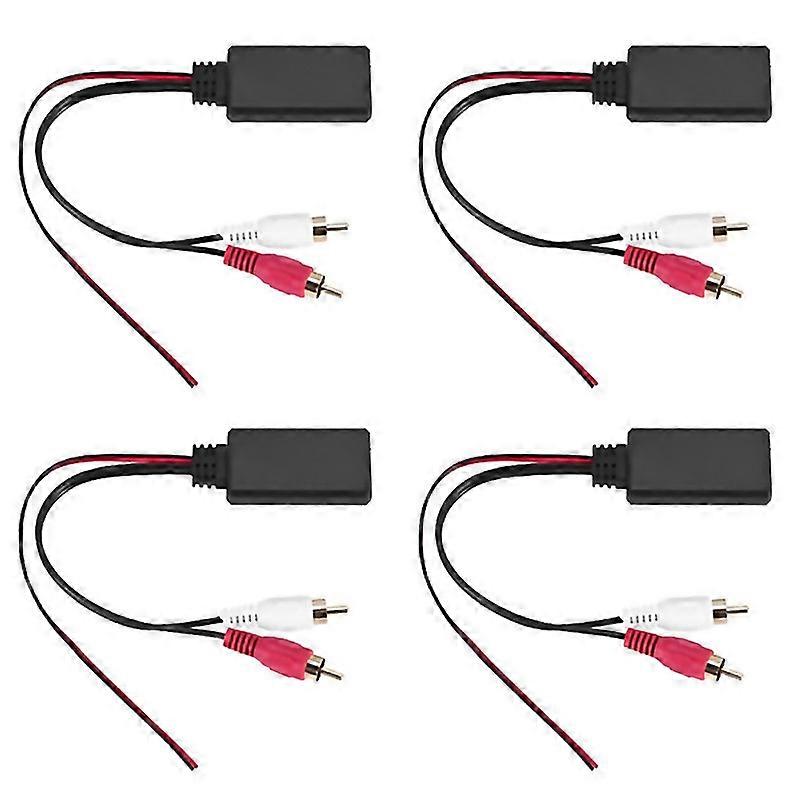 For 4pcs Car Universal Wireless Bluetooth Module Music Adapter Rca Aux Audio Cable