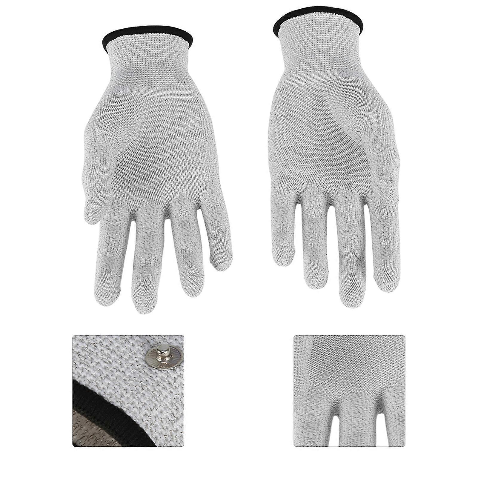 1 Pair Tens Machine Conductive Electrode Massage Gloves Electrotherapy Lead Wires (M)