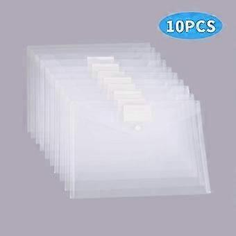 Plastic Envelopes Document Folders, 10 Pack US Letter A4 Size Transparent File Envelopes with Label