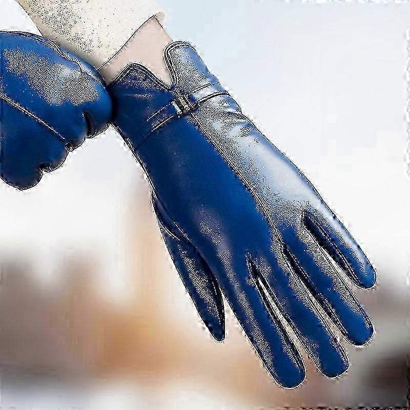 Women's Soft Sheepskin Gloves with Touchscreen Compatibility and Plush Insulation for Warmth