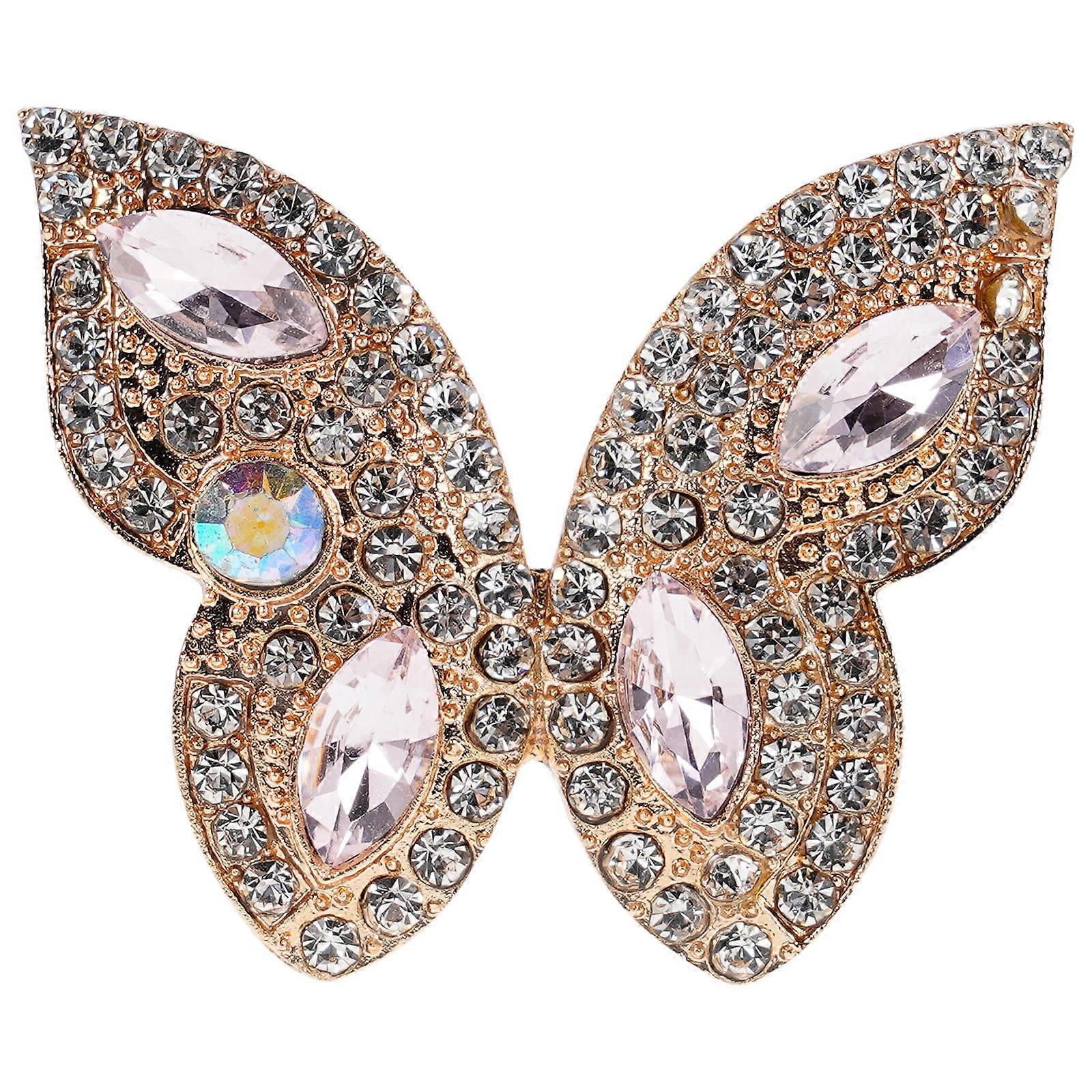 Rhinestone Butterfly Applique Patch for Garment Decor 1 Piece Alloy Material