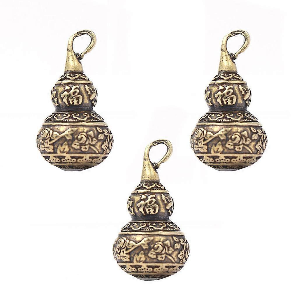 Brass Keychain for DIY Hanging 3Pcs Gourd Pendant Ornaments