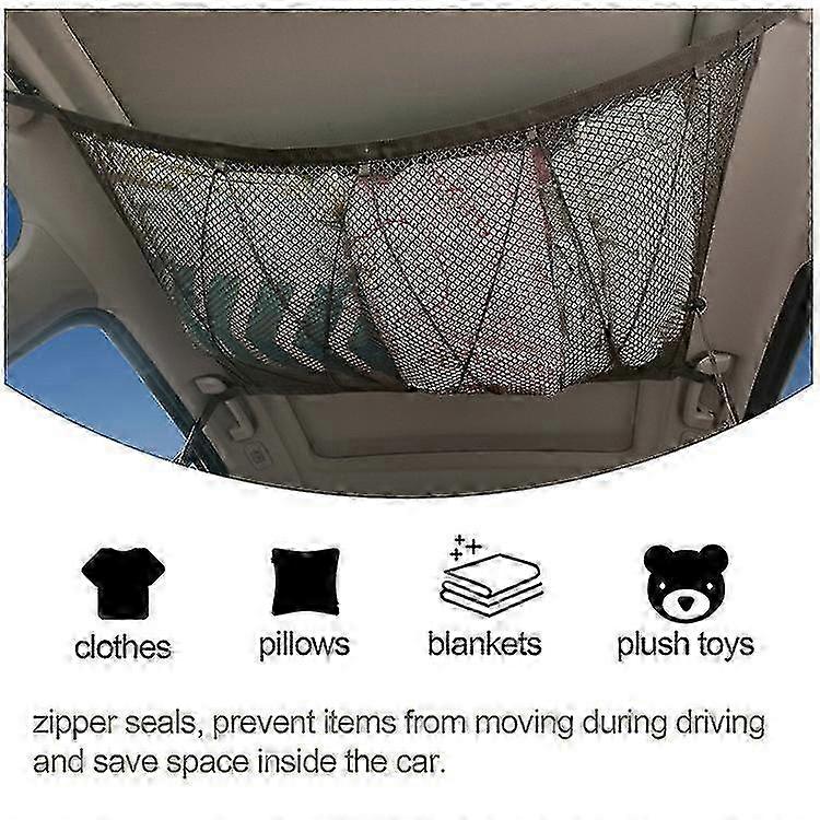Car storage net, fixed with roof handrails, breathable and durable, suitable for cars, trucks and boats