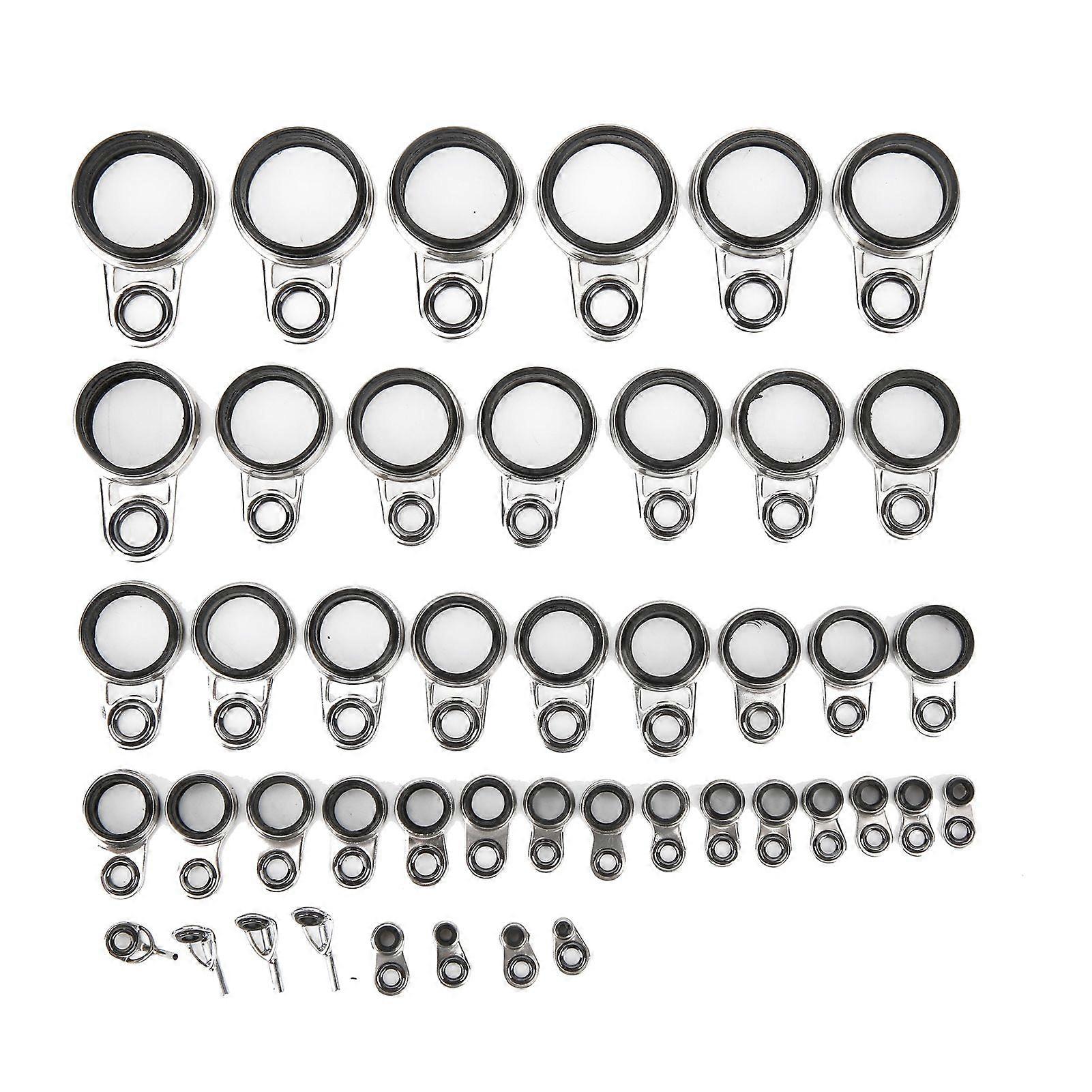 45 in 1 Set Universal Rock Casting Tackle Fishing Rod Guides Line Rings Top Tips