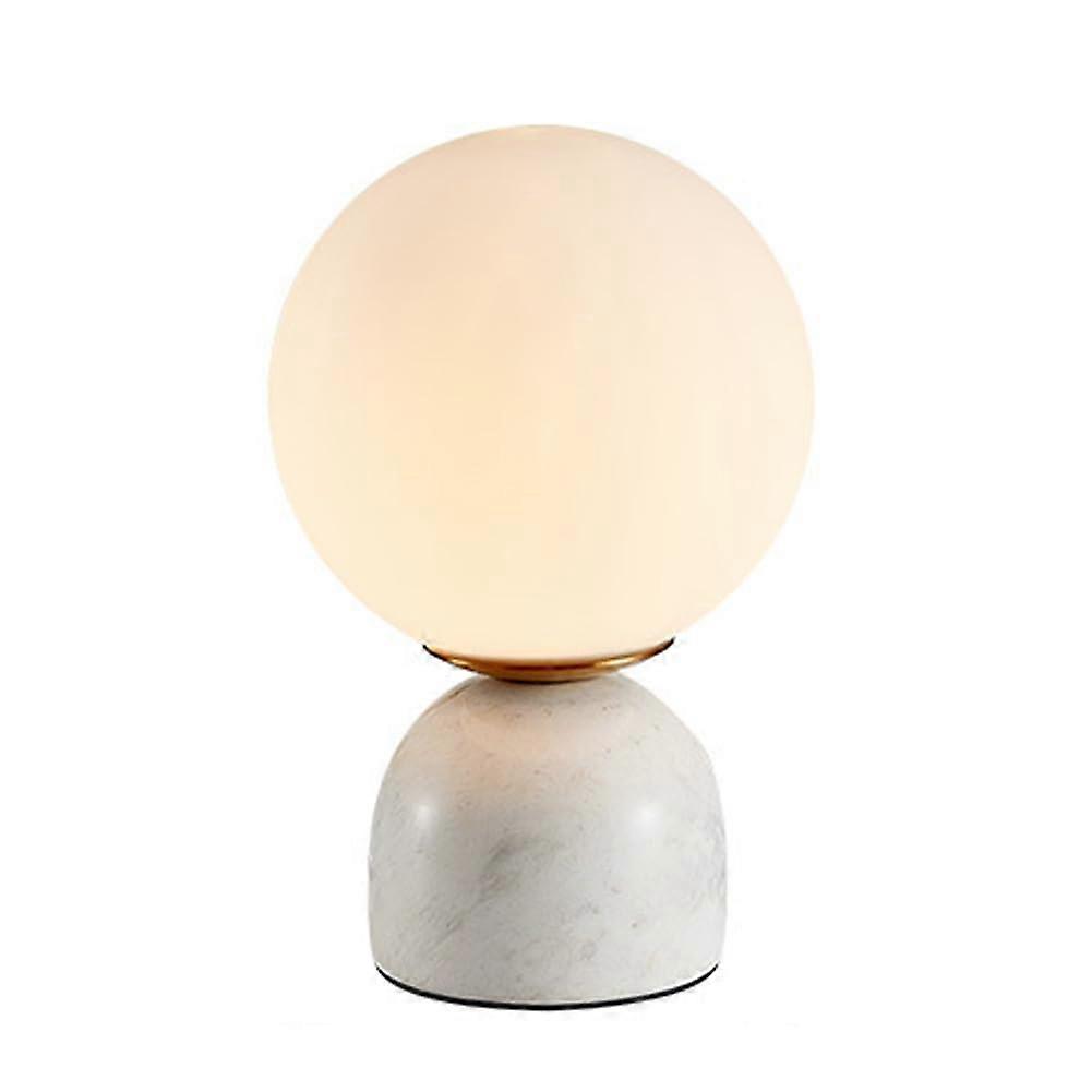 Modern Nordic Glass Desk Lamp with White Marble Base, Stylish Table Light for Bedroom, Living Room & Study