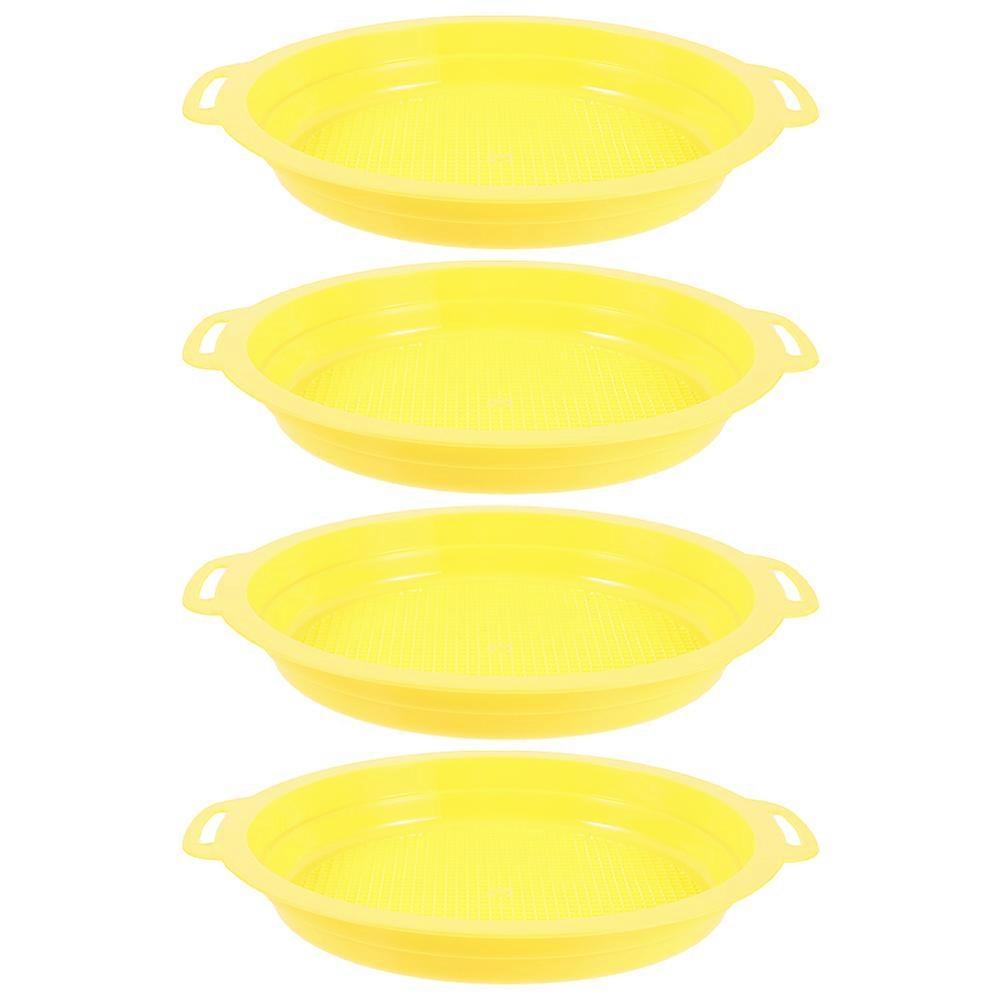 Gold Panning Sifter Pan Mesh Filter Pan for Prospecting River Beaches Yellow Plastic Efficient in Mineral Separation 4Pcs