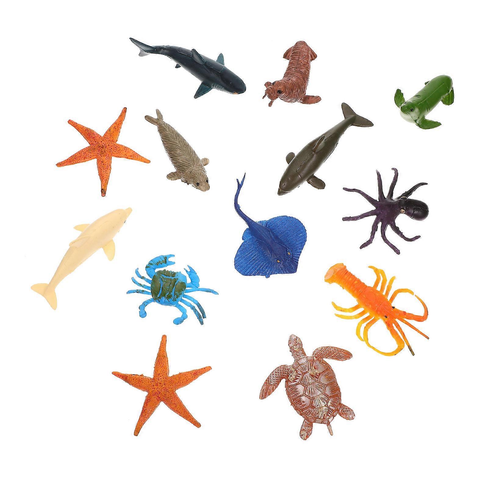 Ocean Animals Toys Marine Animals Models for Kids 12Pcs Plastic Set