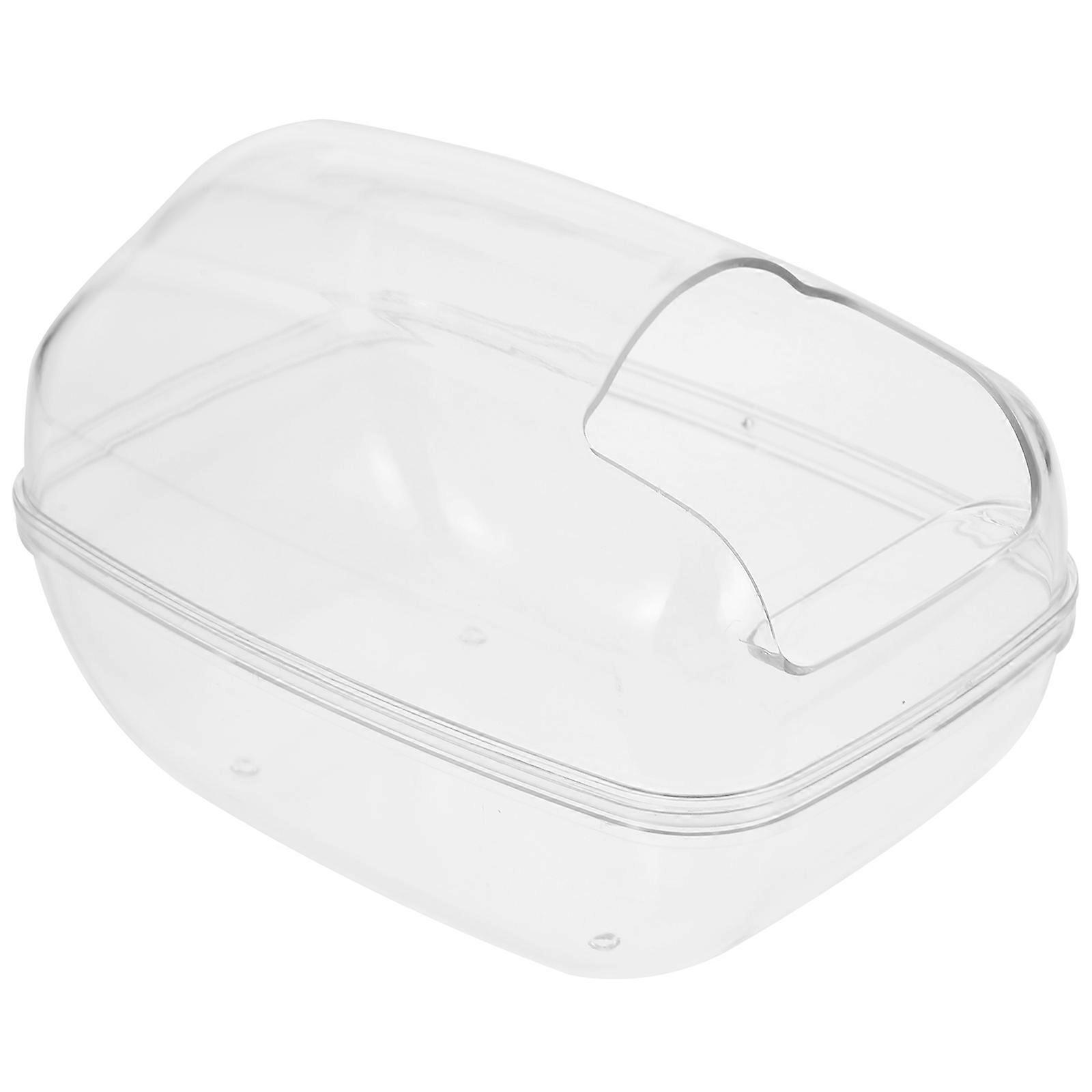 Transparent Hamster Bathing Basin Plastic for Sand Bath with Blue Color