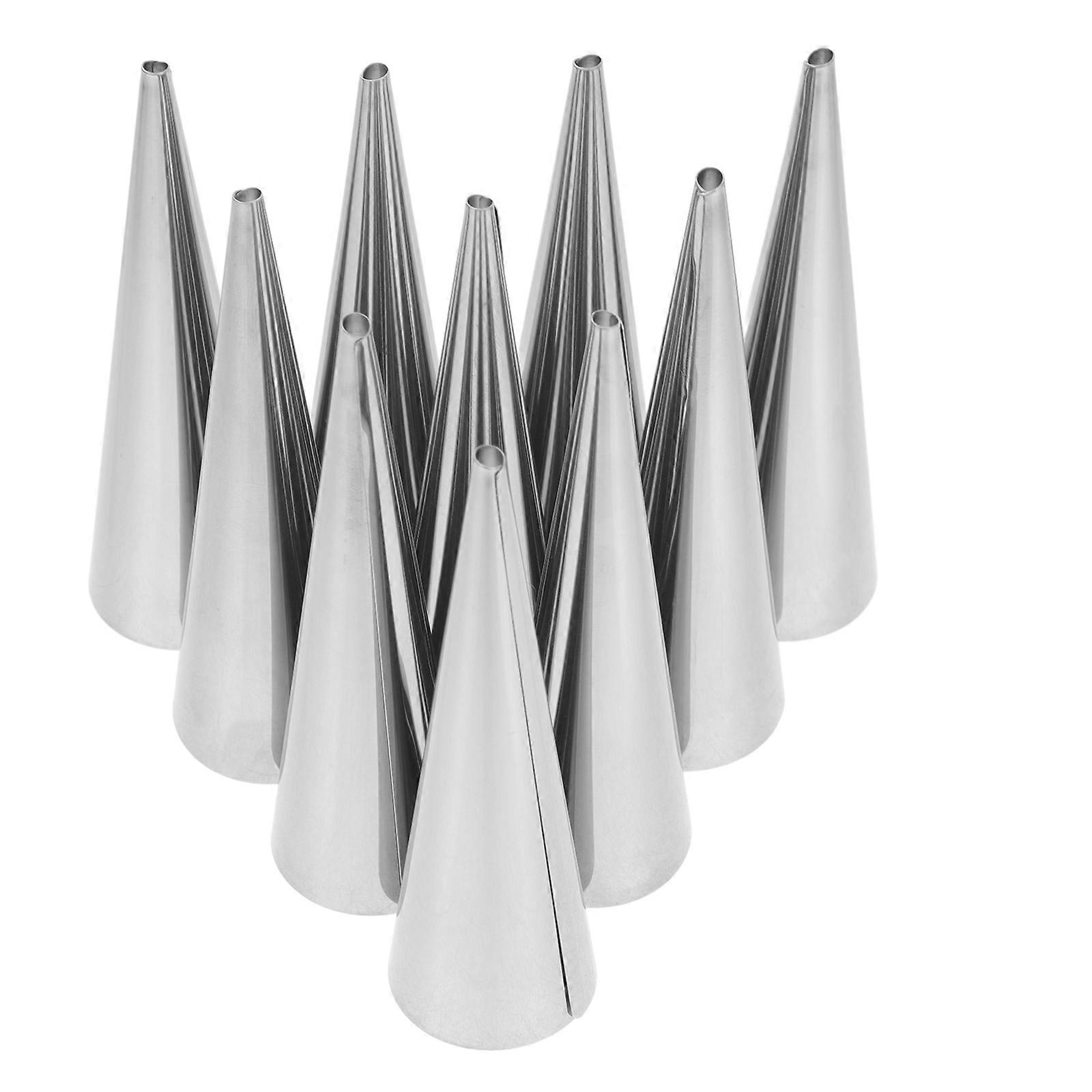 Cream Horn Molds Stainless Steel Cone Shape for Baking 10Pcs Set