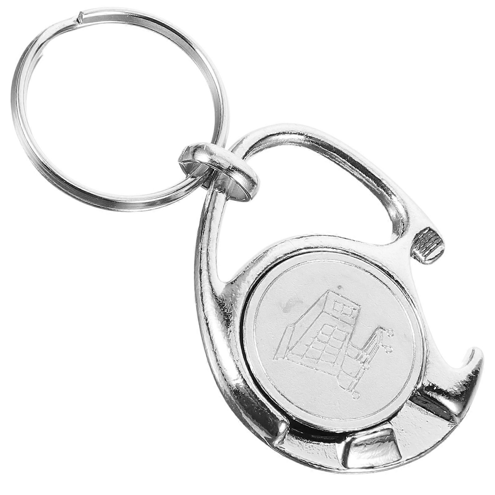 Shopping Trolley Token Key Chain Holder For All People In Daily Use Featuring Zinc Alloy Material 1Set