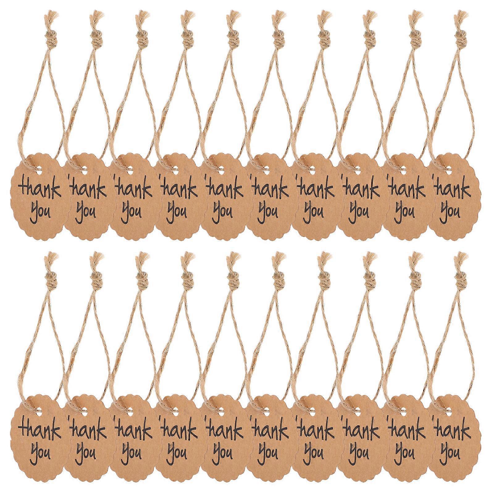 Thank You Label Kraft Paper Round Hanging Tag for Wedding 100Pcs