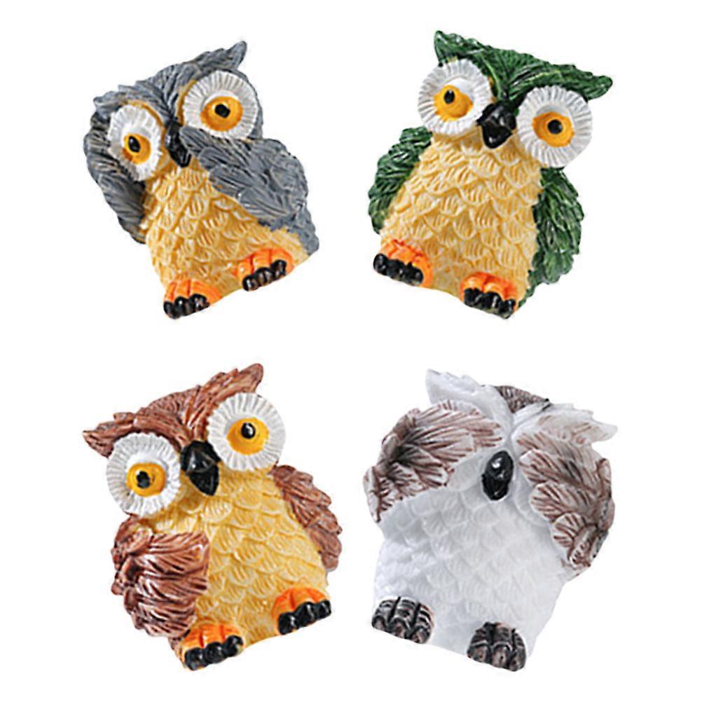 Mini Resin Owl Sculptures for Garden Decor 12Pcs Small Owl Figurines