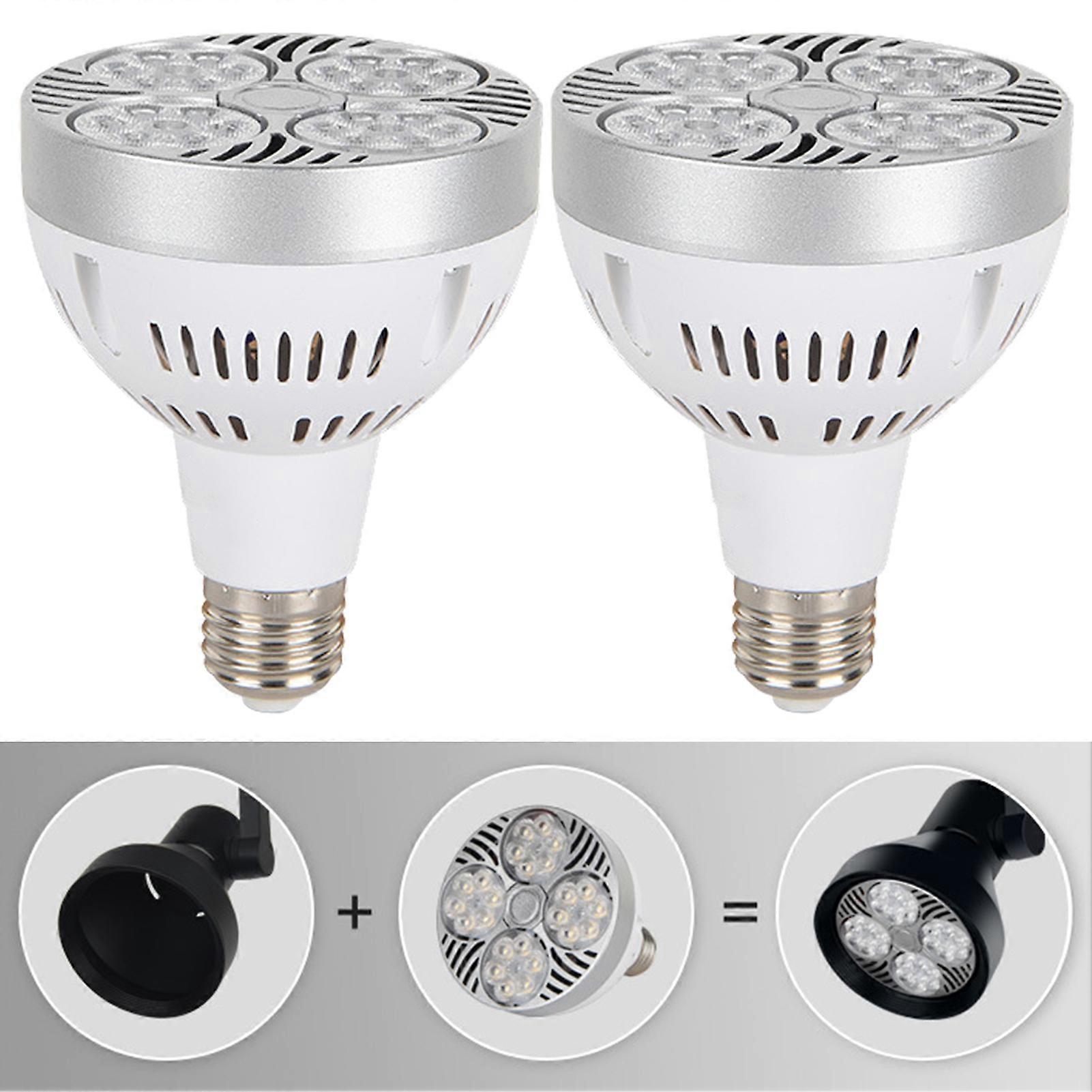 Washranp 35W PAR30 Long Neck LED Bulb,E27 Base 360-Degree Rotation Beam Angle Track LED Spotlight