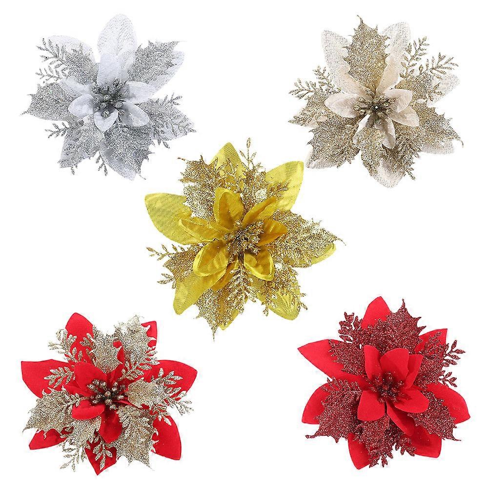 Simulation Flower Xmas Wreath Accessory for 5Pcs Christmas Tree Supplies