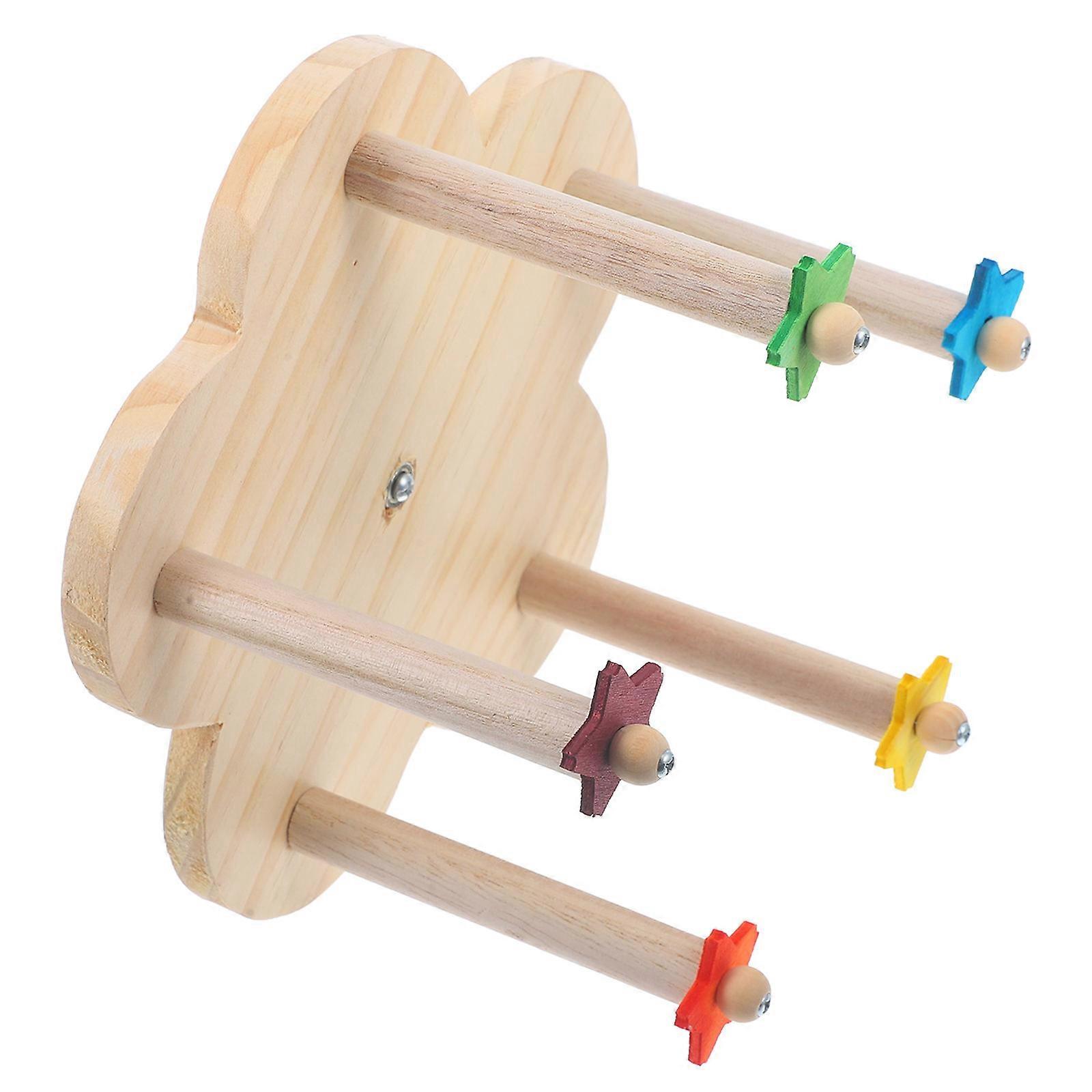 Rotatable Bird Perch Stand 2Pcs For Pet Birds Including Parrots And Parakeets Training Multi Colored