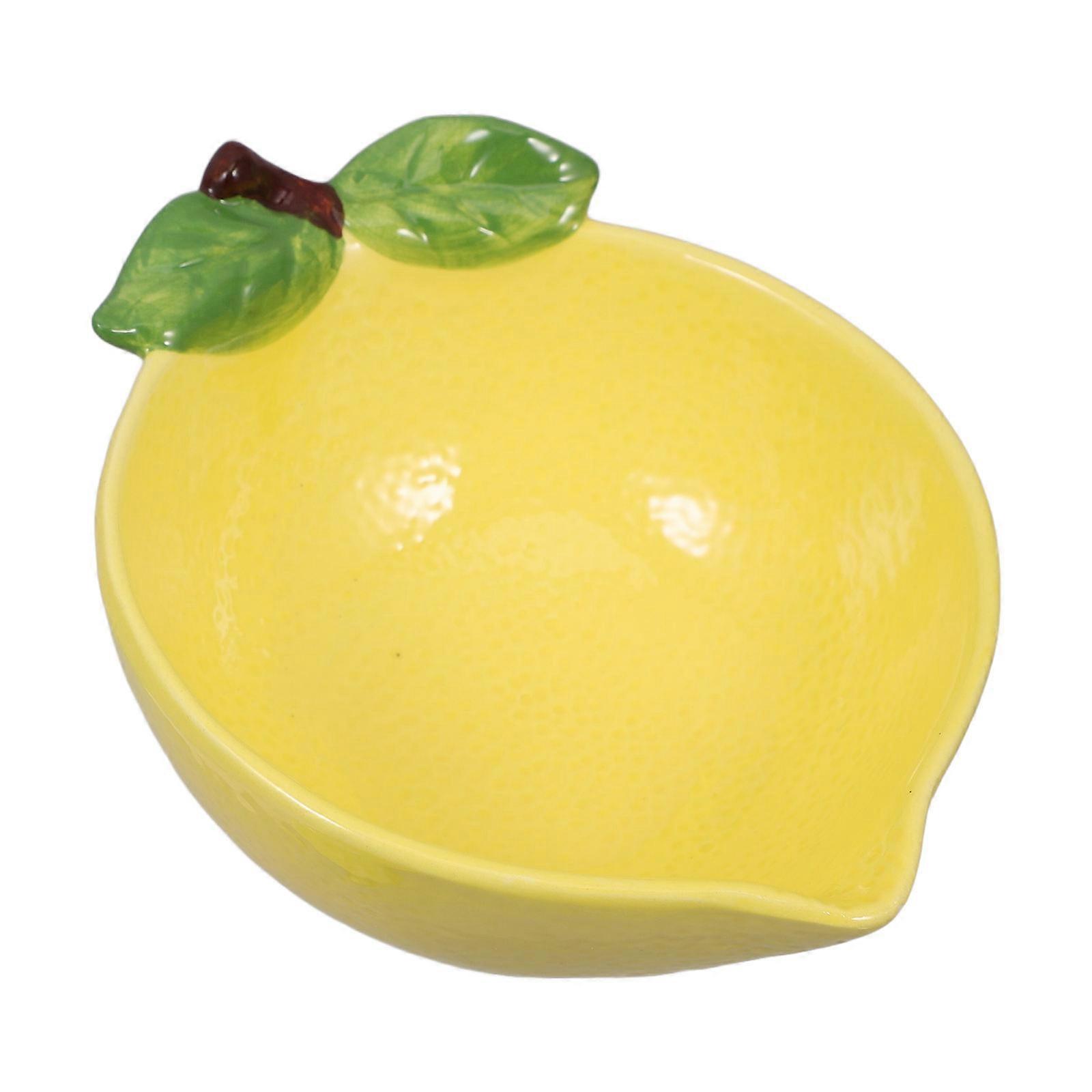 Ceramic Dessert Bowl Lemon Shape Home Decor Designed For Dining Table Multi Colored 1Pack