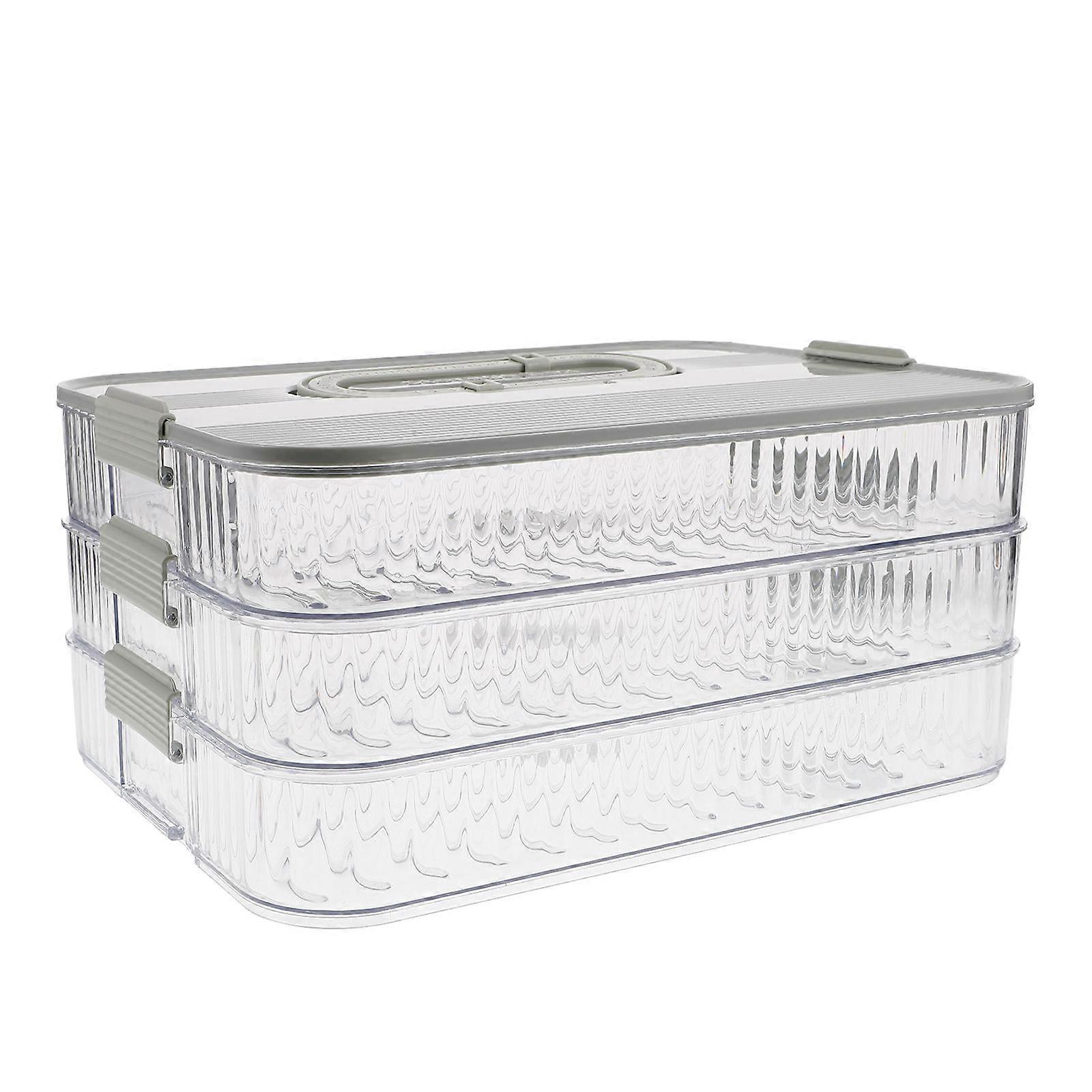 Refrigerator Meal Prep Containers Detachable Design Plastic Storage Box For Food Storage 1Set