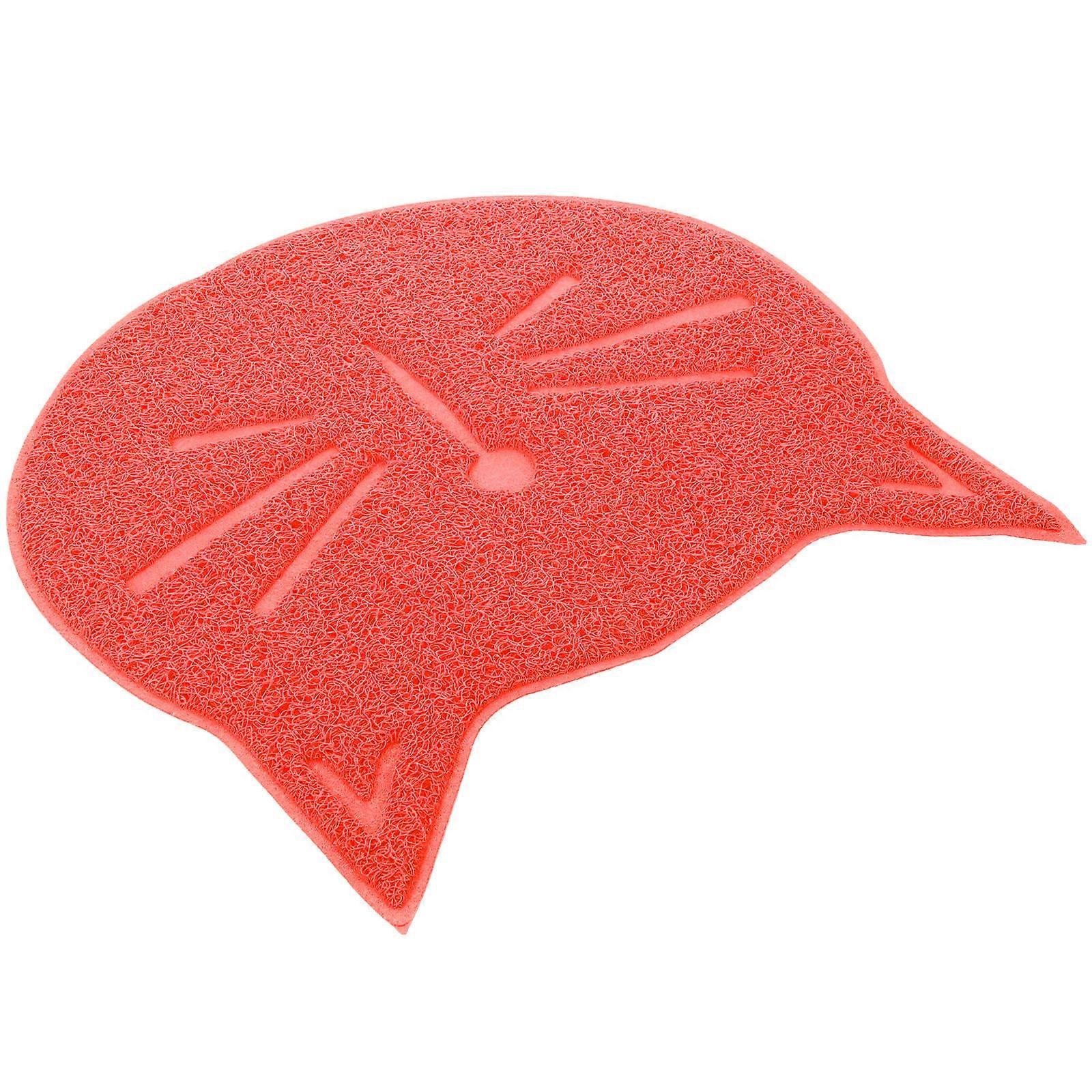 Cat Feeding Mat Pet Placemat for Home Use 2Pcs Red Reusable Design