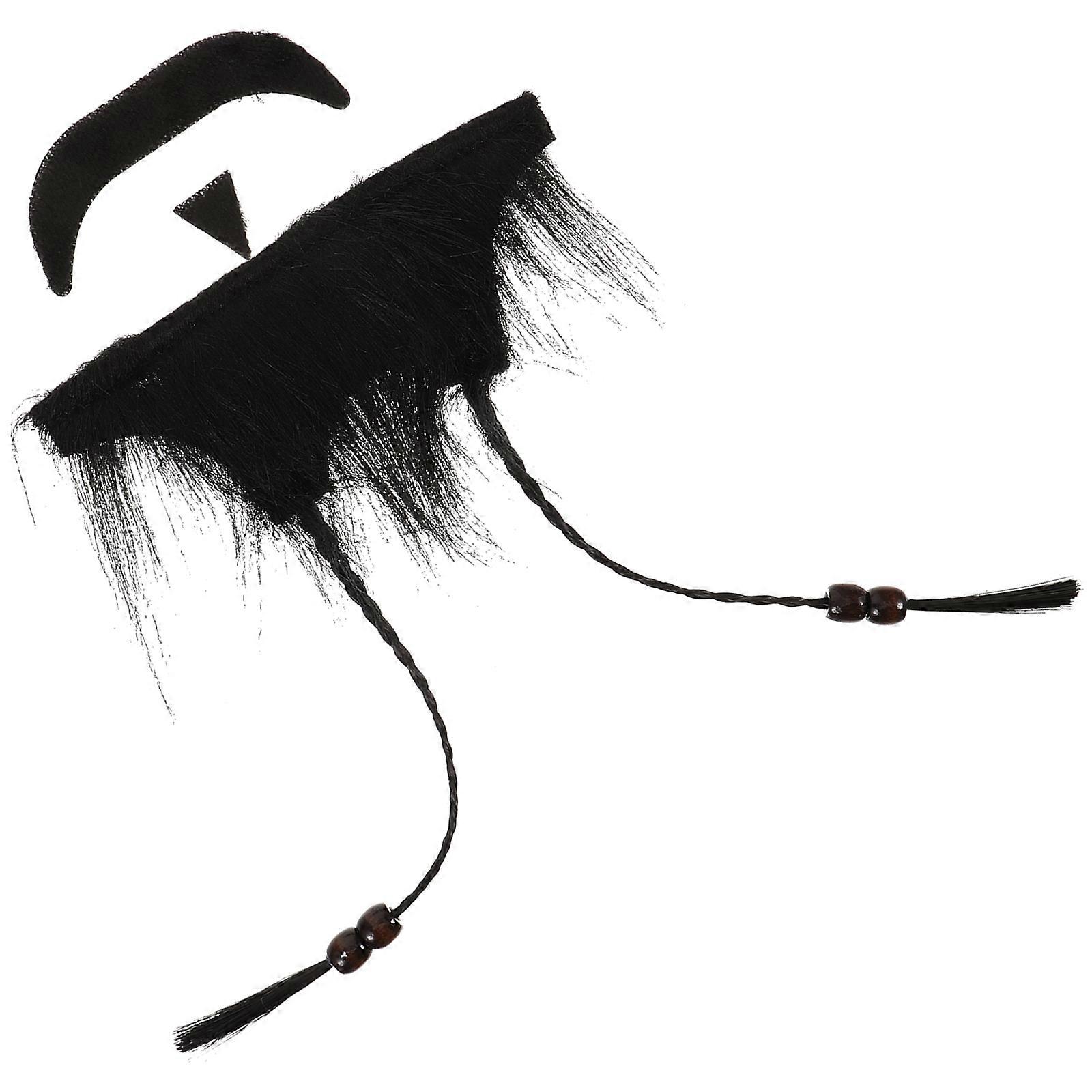 Cosplay Fake Mustache Black Beard Kit for Costume 5Sets Plush Material