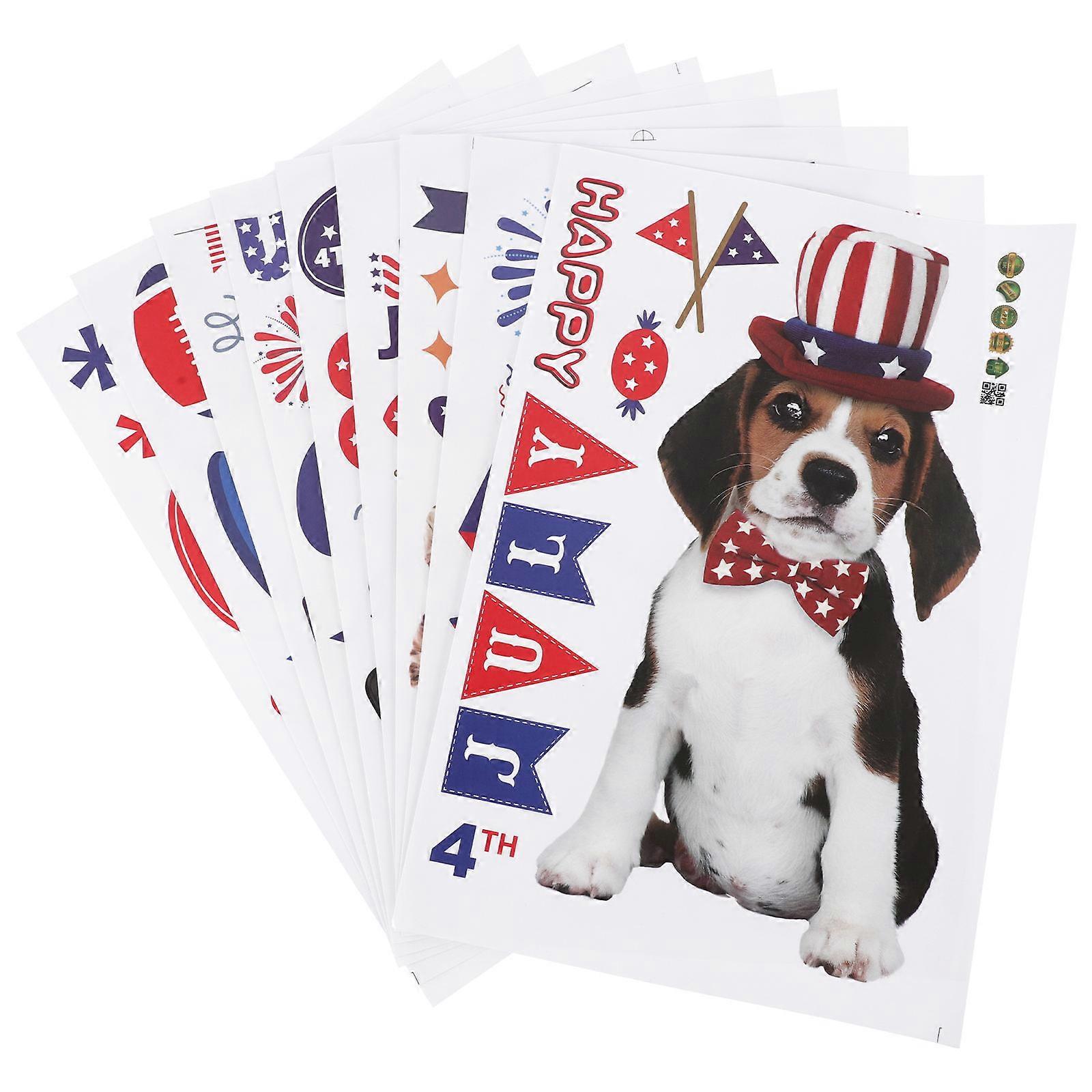 Wall Art Independence Day Wall Decals Party Decors Assorted Color 9Pcs Set Photo Props 4th of July Holiday