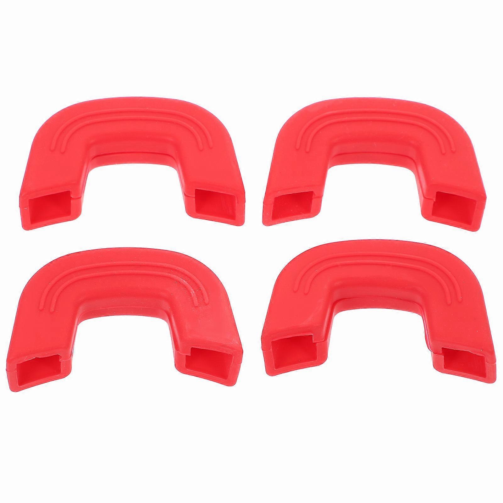 Practical Pot Handle Protectors Silicone Sleeves Non-Slip 8Pcs Red