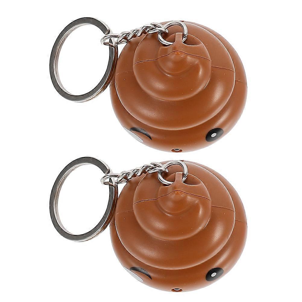Creative Poop Shaped Keychain Pendants for Decoration 4Pcs Brown Set