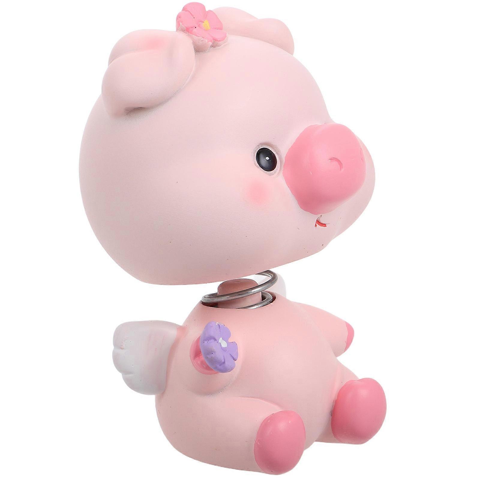 Bobblehead Pig Car Decorations for Dashboard 4Pcs Pack