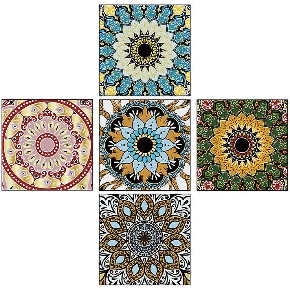 Waterproof Tile Stickers Multi PVC for Home Decor 5Pcs Removable Decals