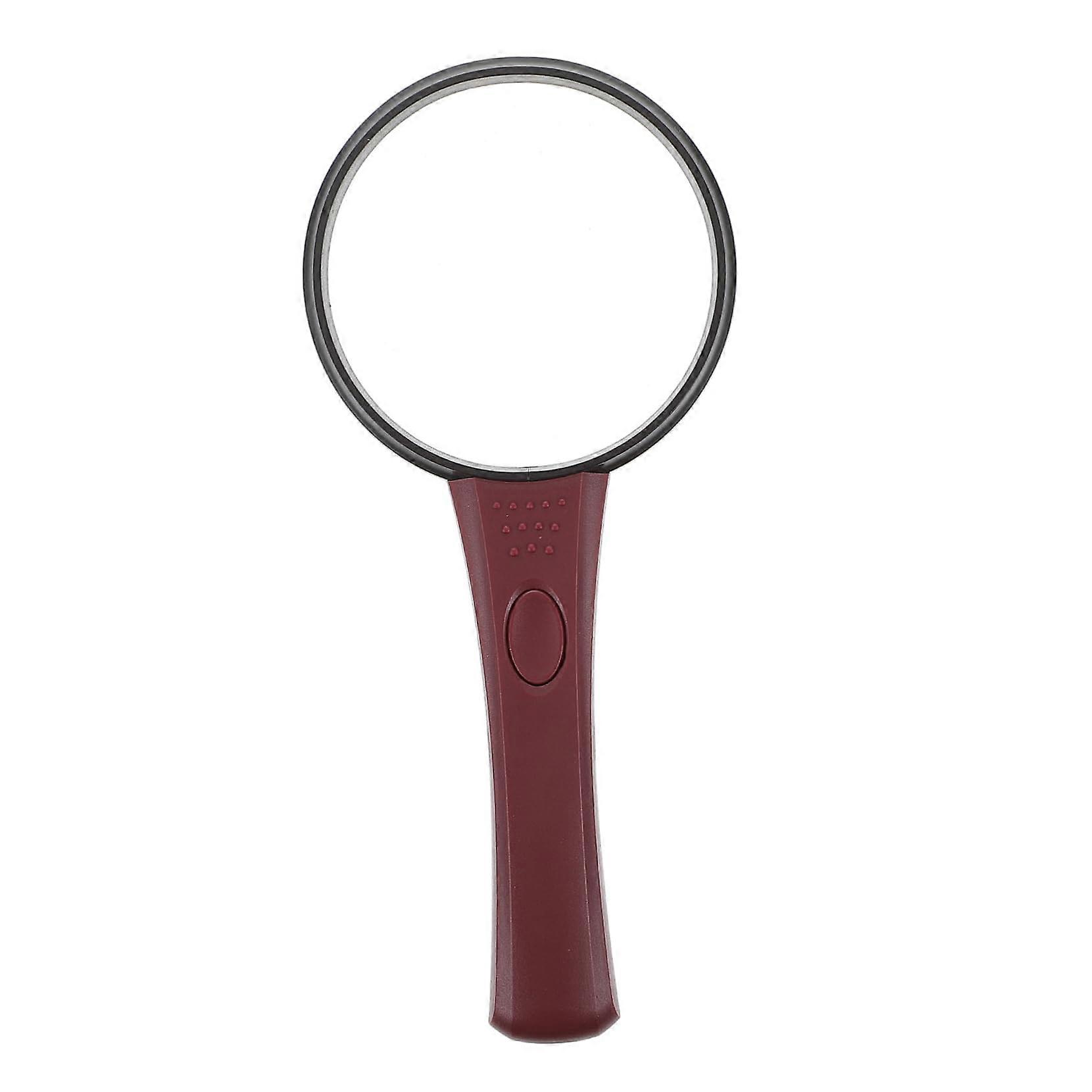 Handy Magnifier Two Pack With LED Light For Elderly Reading Red Acrylic Lens For Books Maps And Hobbies Definition