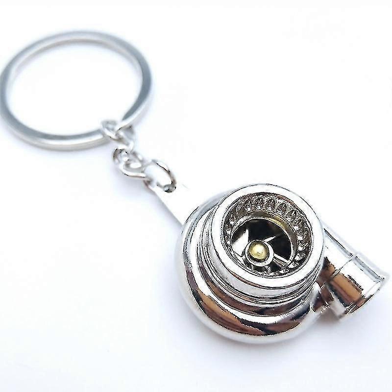 Car Metal Keychain Sound Turbo Key Plain Bearing Spinning Model Turbine Turbo Ring Key Turbo Shaped High Quality
