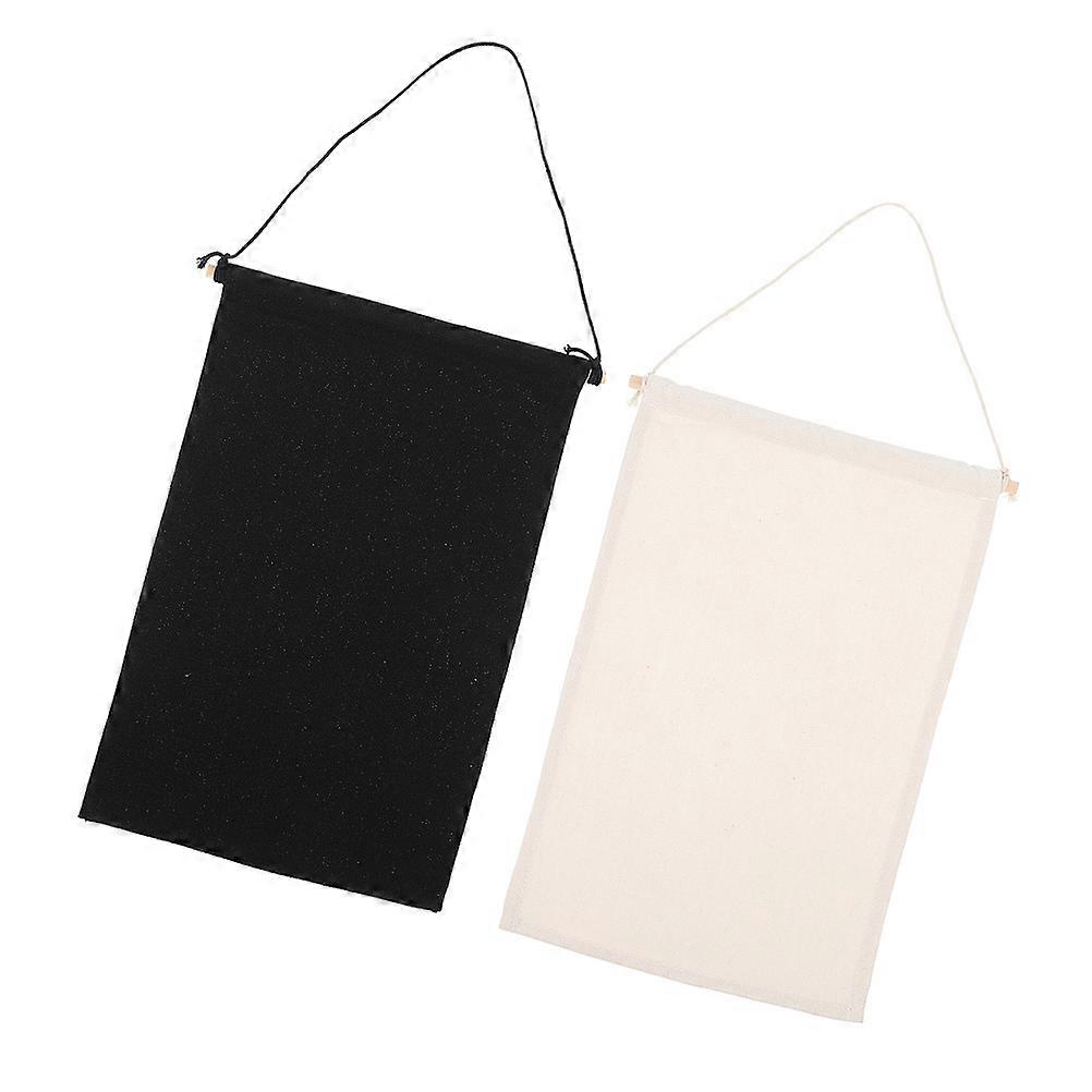 Brooch Display Hanging Banner for Storage 2Pcs Wood and Canvas Pin Organizer