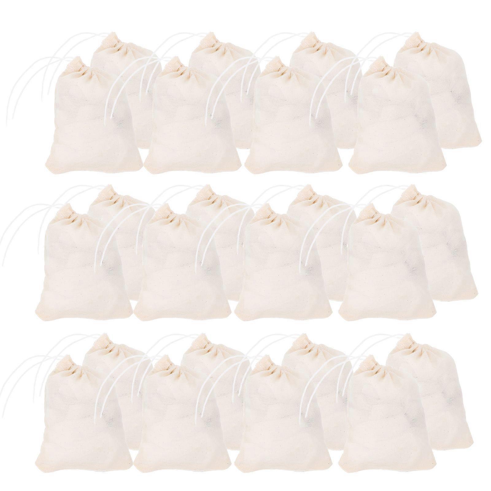 Reusable Muslin Drawstring Bags 60Pcs Ideal For Party Daily Cooking And Herb Decoction Efficient Filtration
