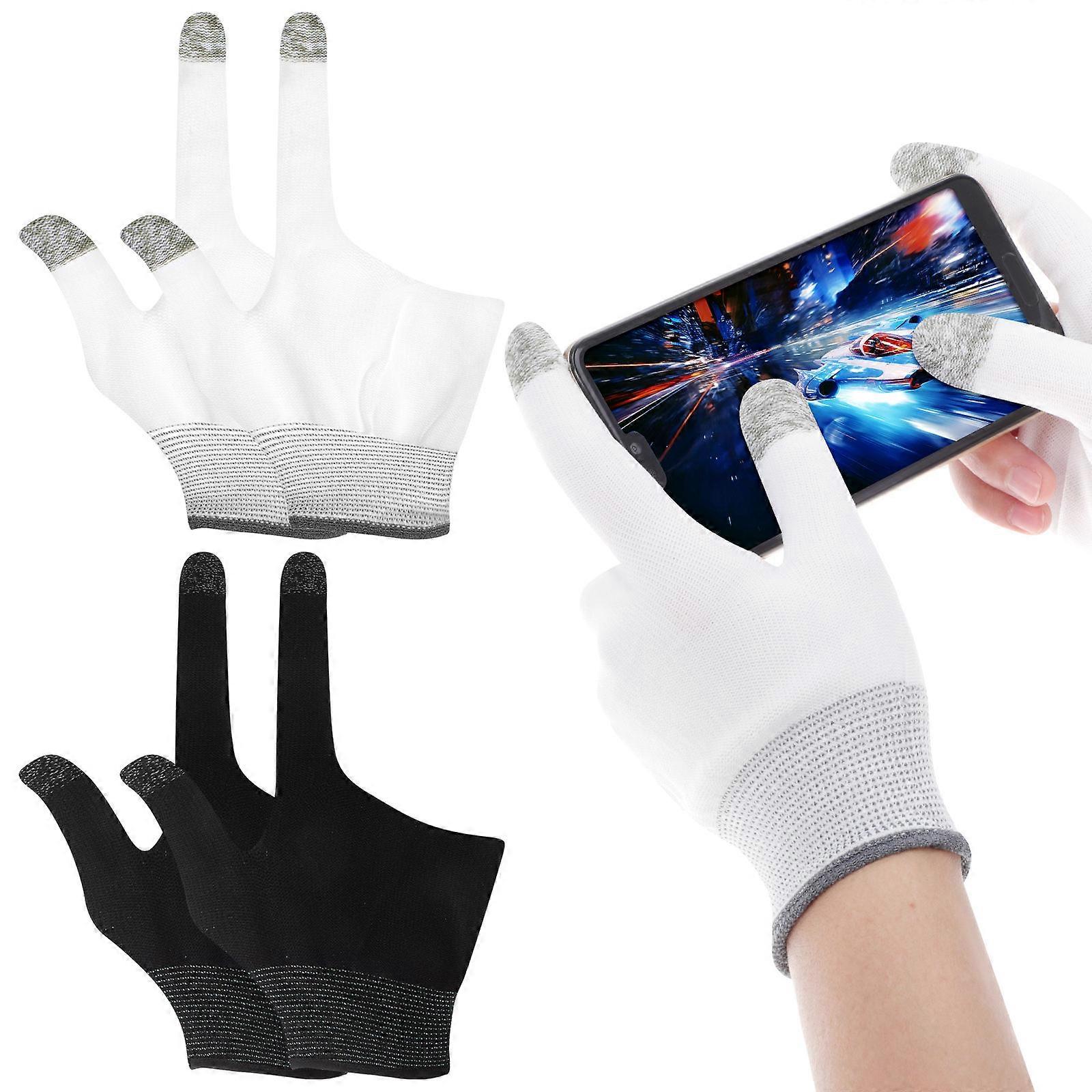 Finger Gloves For Gamers 4 Pairs Sleek Design Nylon Graphene Assorted Color Practical Use For Gaming Outdoor Use