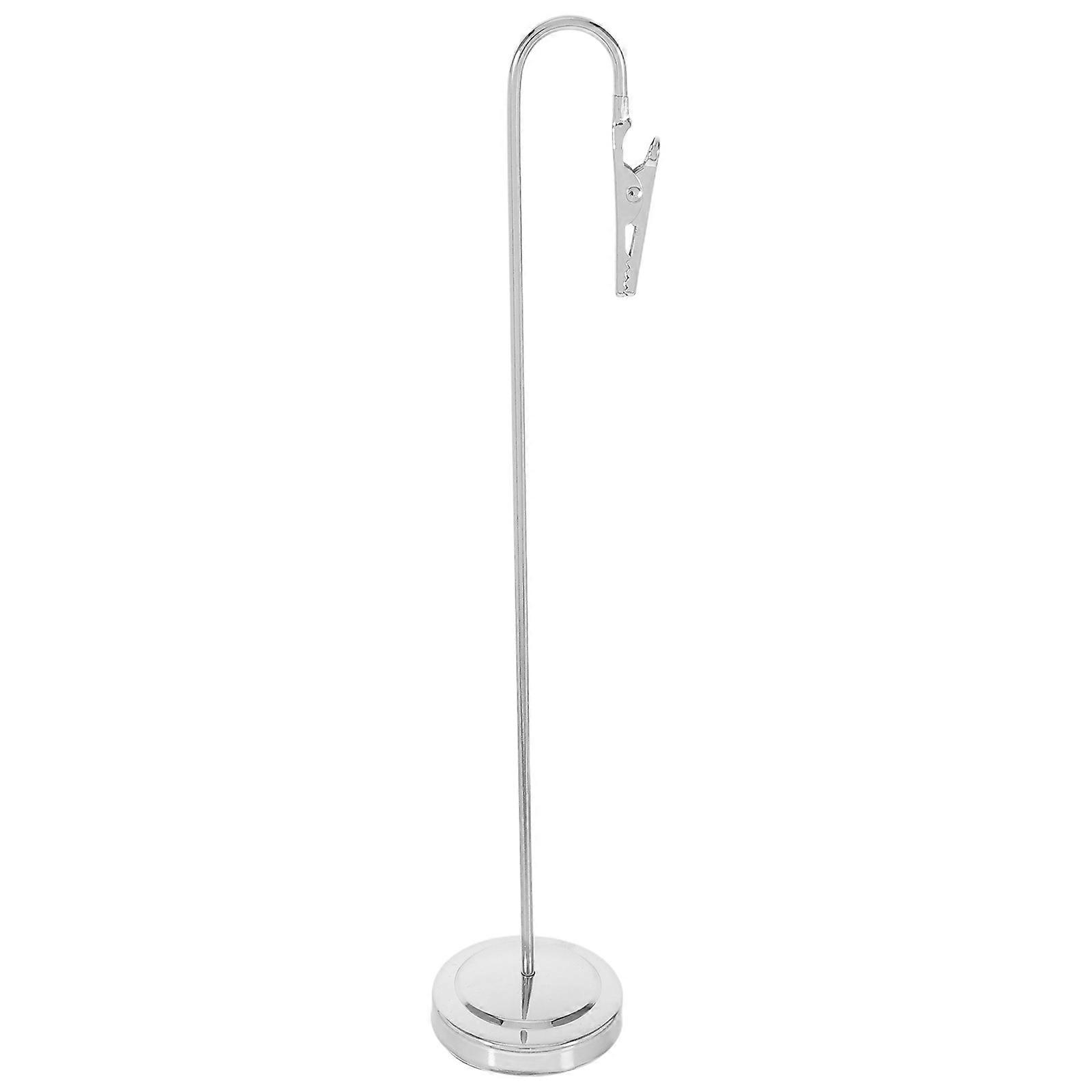 Metal Paper Clip Memo Holder Stand for Office Use 4Pcs Silver
