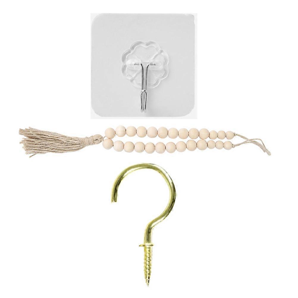 Curtain Holders Wooden Bead Curtain Holders for Drapes 3 Strings