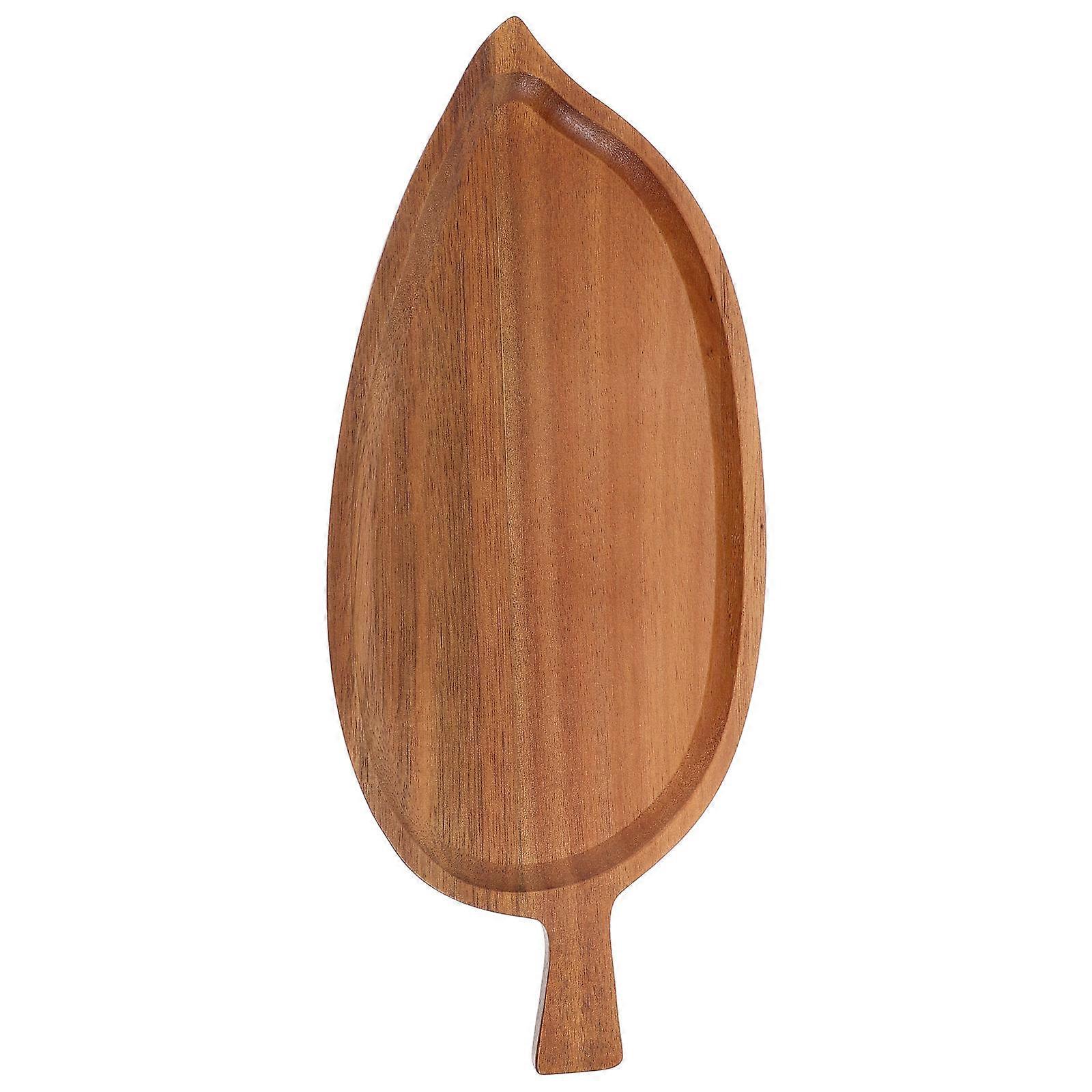 Wood Sushi Serving Tray for Food Storage 4Pcs Leaf Shape Plate