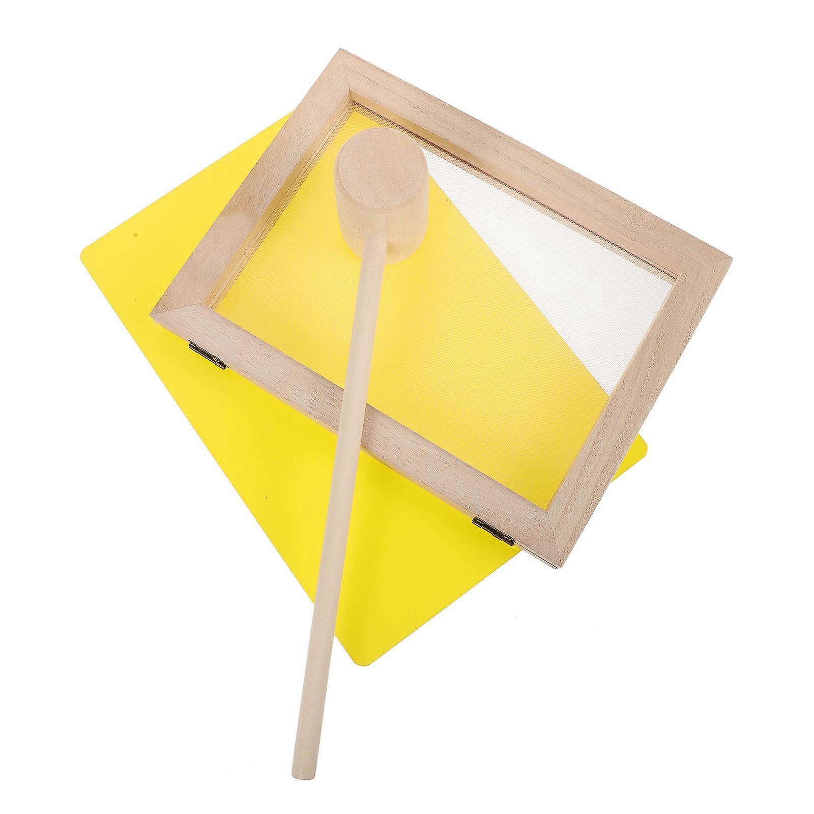 DIY Paper Making Frame Wooden Mold for Craft 4Sets with Hammer Plate