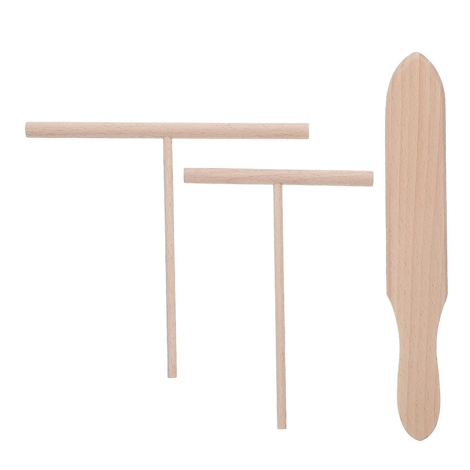 Wooden Crepe Spreader And Spatula Kit 15 Pcs Designed For Home Kitchen Use With Ergonomic Tools Suitable For Pancake Making