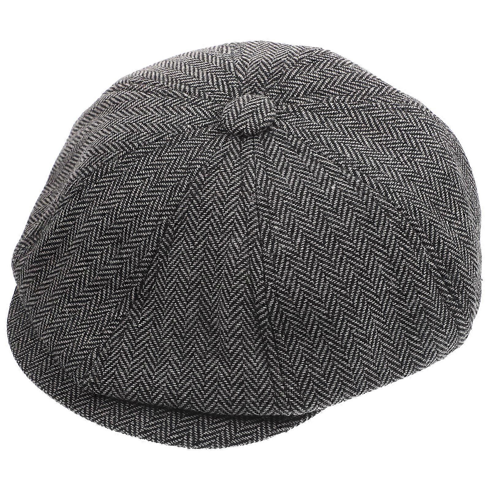 Girl Octagonal Hat Retro Hat Outdoor Strolling Dark Grey Shading 1Pack
