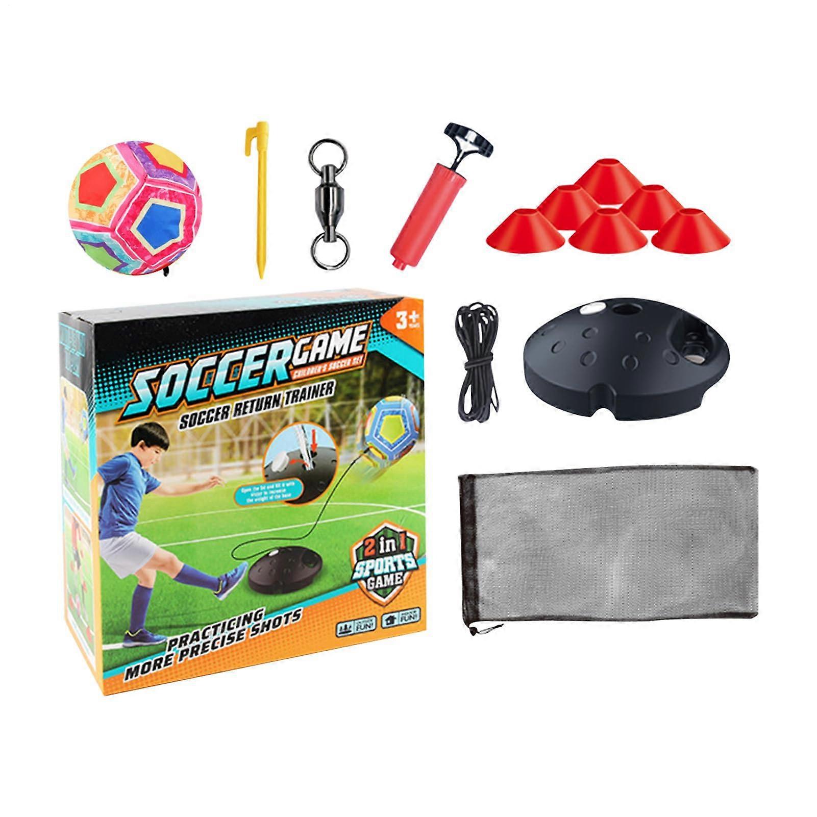 Football Training Equipment Portable Bounce Ball With Elastic Cord Backpack For All Ages Shooting Skills Passing Football Coach