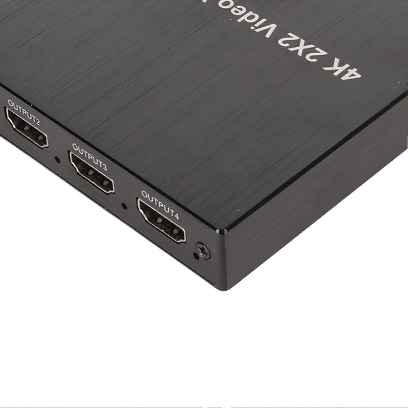 2x2 TV Splicer 4K 1 Input 4 Outputs 180 Degrees Rotatable TV Video Wall Controller for Television 100240V EU Plug