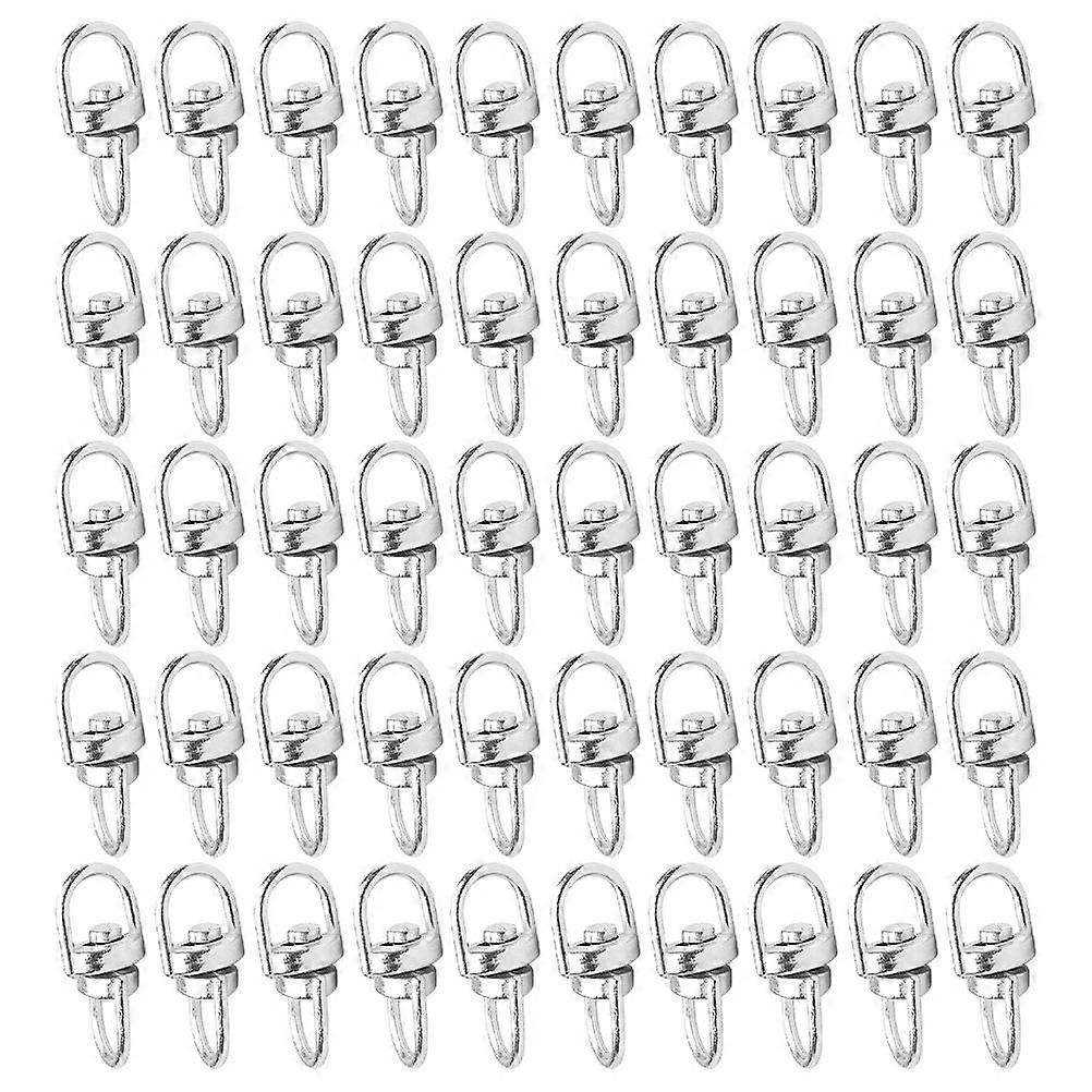 Silver Zinc Alloy Rotating Keychain Connector Ring Swivel Snap Clasp Hooks 100Pcs