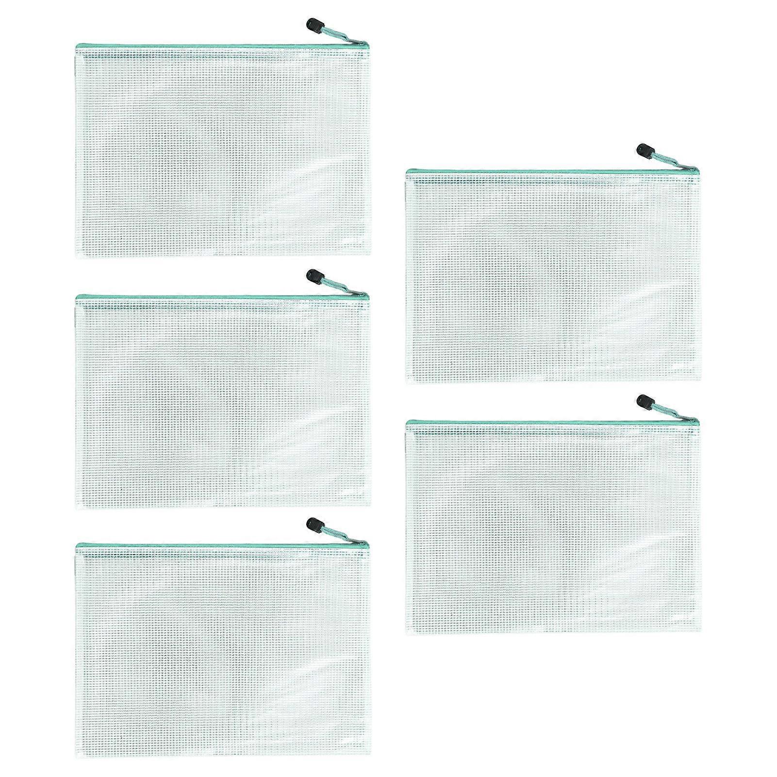 Waterproof Large Capacity Transparent A4 Document Pocket File Holder, 5Pcs - Compatible with A4 Papers, Ideal for Office & School Use