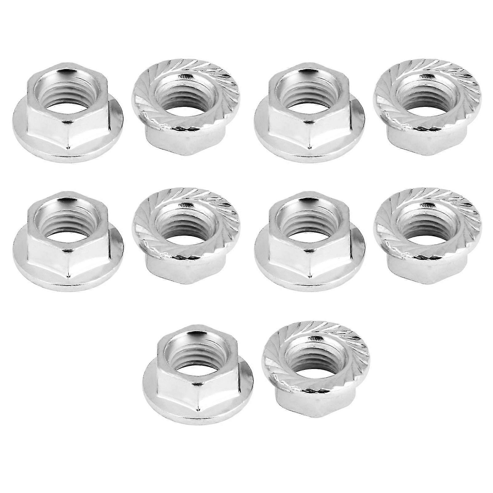 10PCS Fine Thread Hex Hexagonal Nut Flange Nuts Fastener with Pad 26s