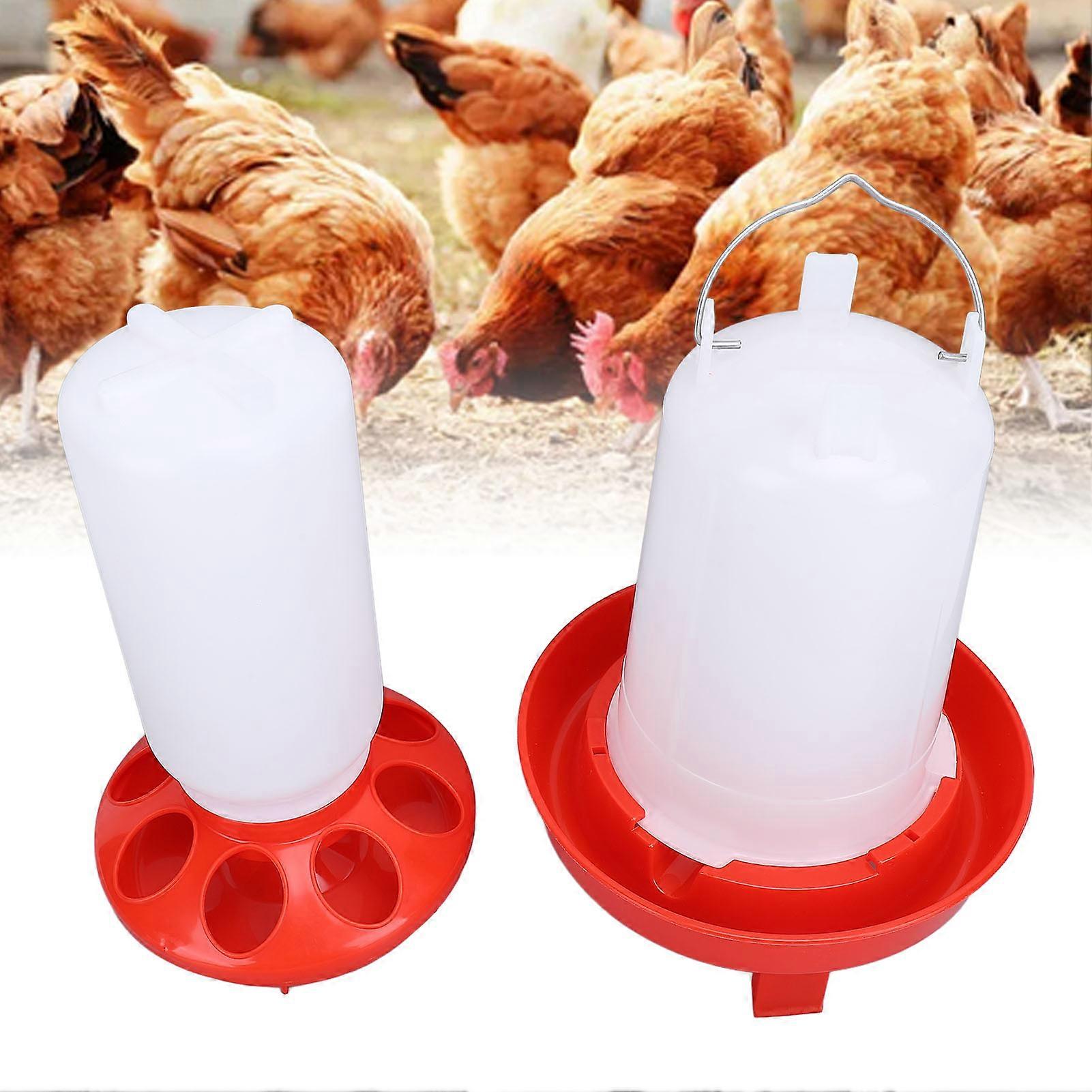 Large Capacity Red Plastic Chick Feeder & Waterer Kit 19.5x21cm