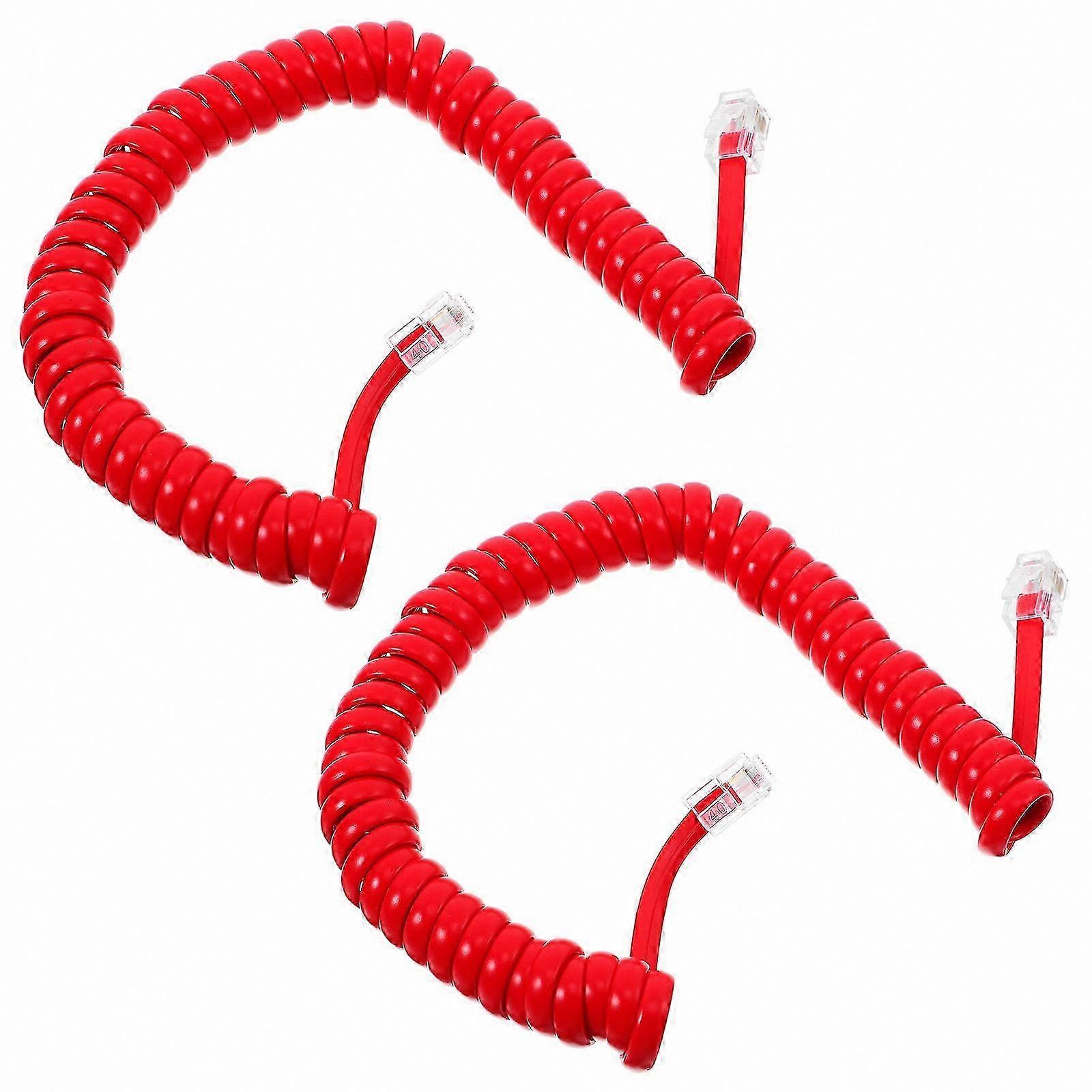 Spiral Telephone Receiver Cable for Office Use, 25x1.5x1.5cm, 2 Pack, Durable and Stylish Design for Phone Line Connection