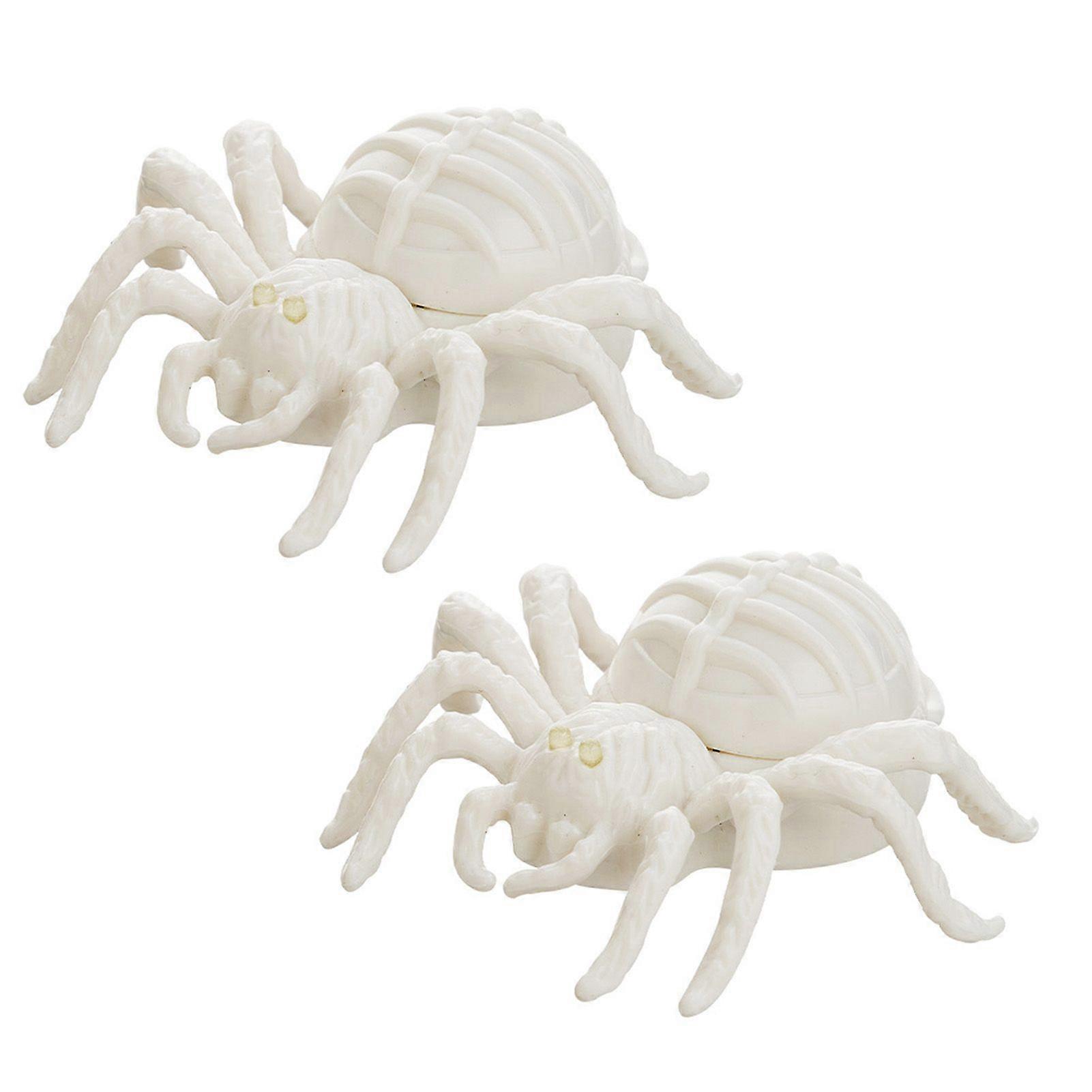 Jikaixiang 2/3/5Pcs Halloween Glowing Light Two-Color LED Design Spider Shape Night Light Portable Lightweight Halloween Decoration