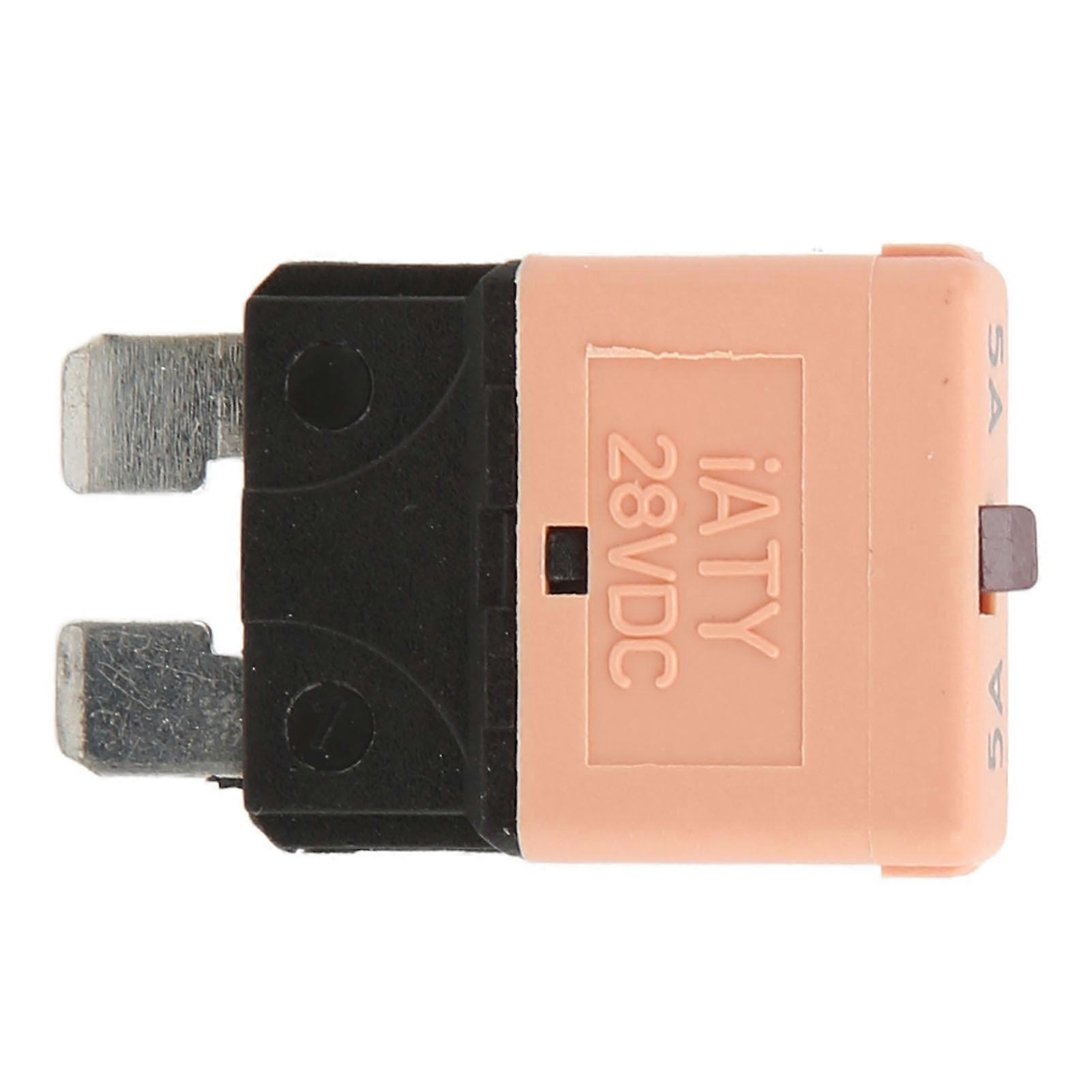 Universal Manual Reset Blade Fuse 5A Circuit Breakers 28VDC for Vehicles Low Voltage Yachts Ships
