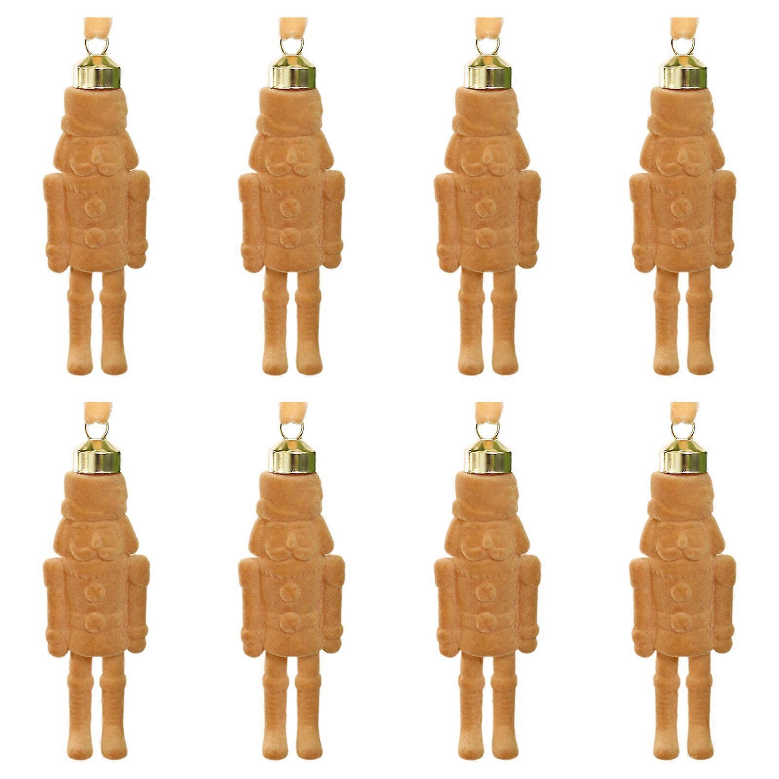 Traditional Nutcrackers Christmas Ornament With Soft Flocking Fabric Plastic Materials For Tree Mantels Staircase  Earthy Yellow