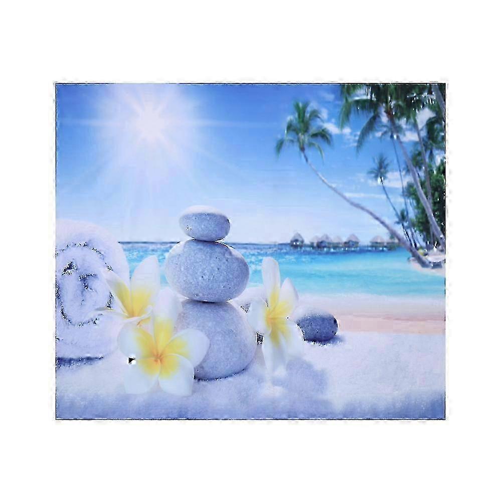 3D Wall Hanging Tapestry with Beautiful Beach Scenery Pattern - Hippie Beach Shawl Style #4 Size 153x130